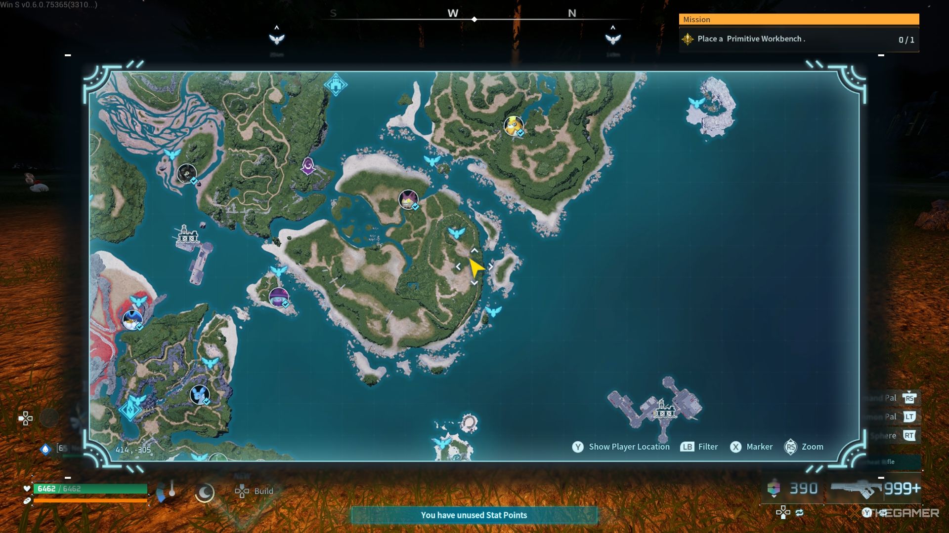 Tombat location on the map in the Marsh Island - Palworld