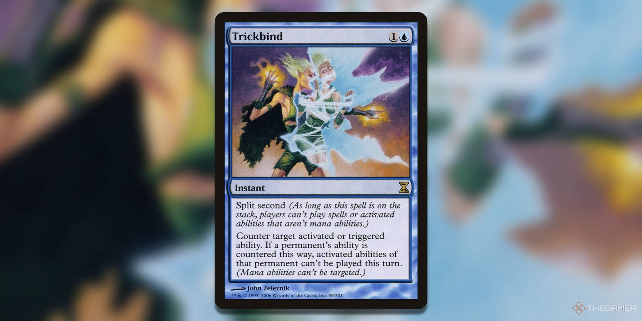 The Trickbind card, from Magic: The Gathering's Time Spiral set.