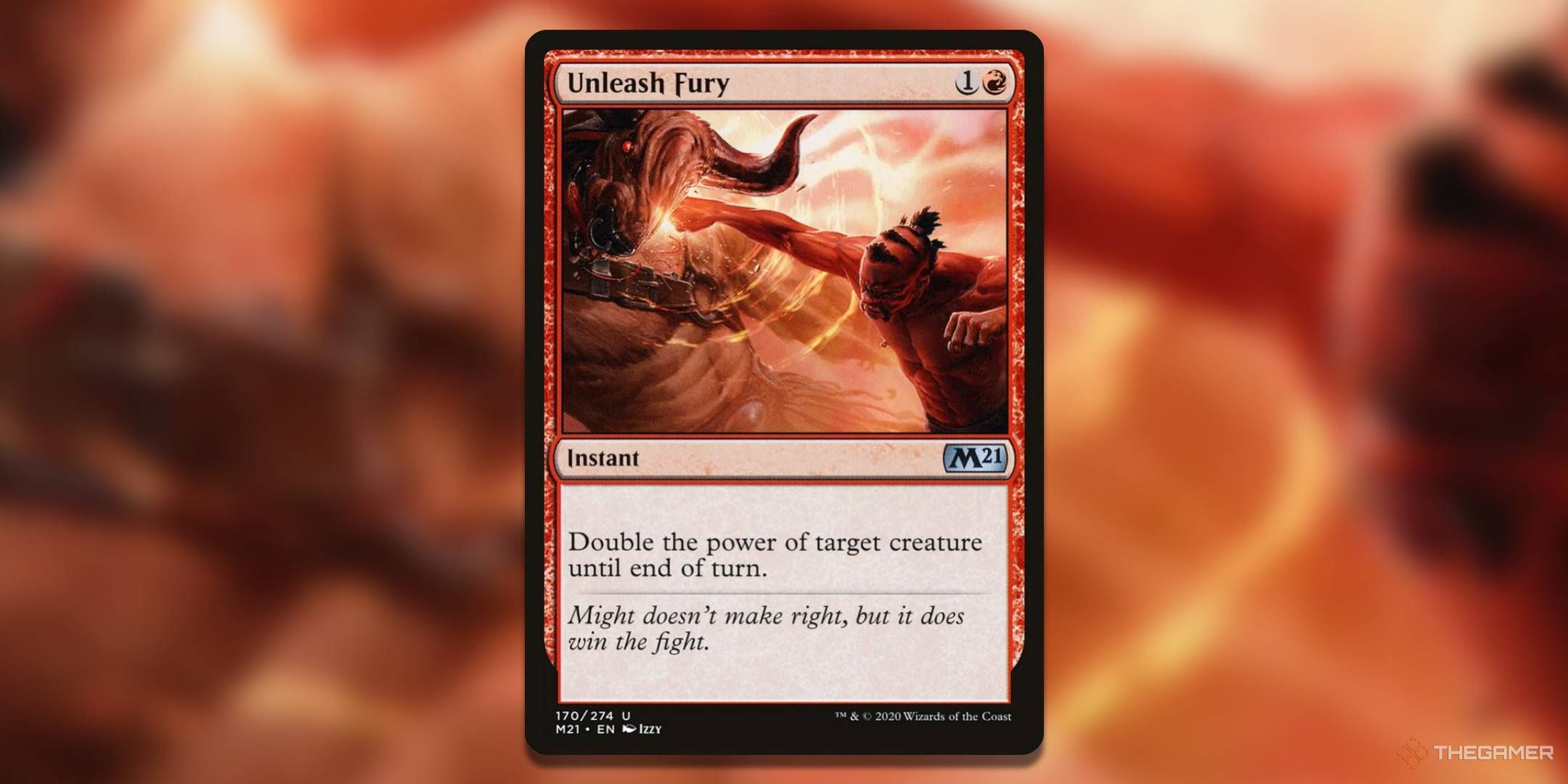 The Unleash Fury card, from Magic: The Gathering's Core Set 2021.