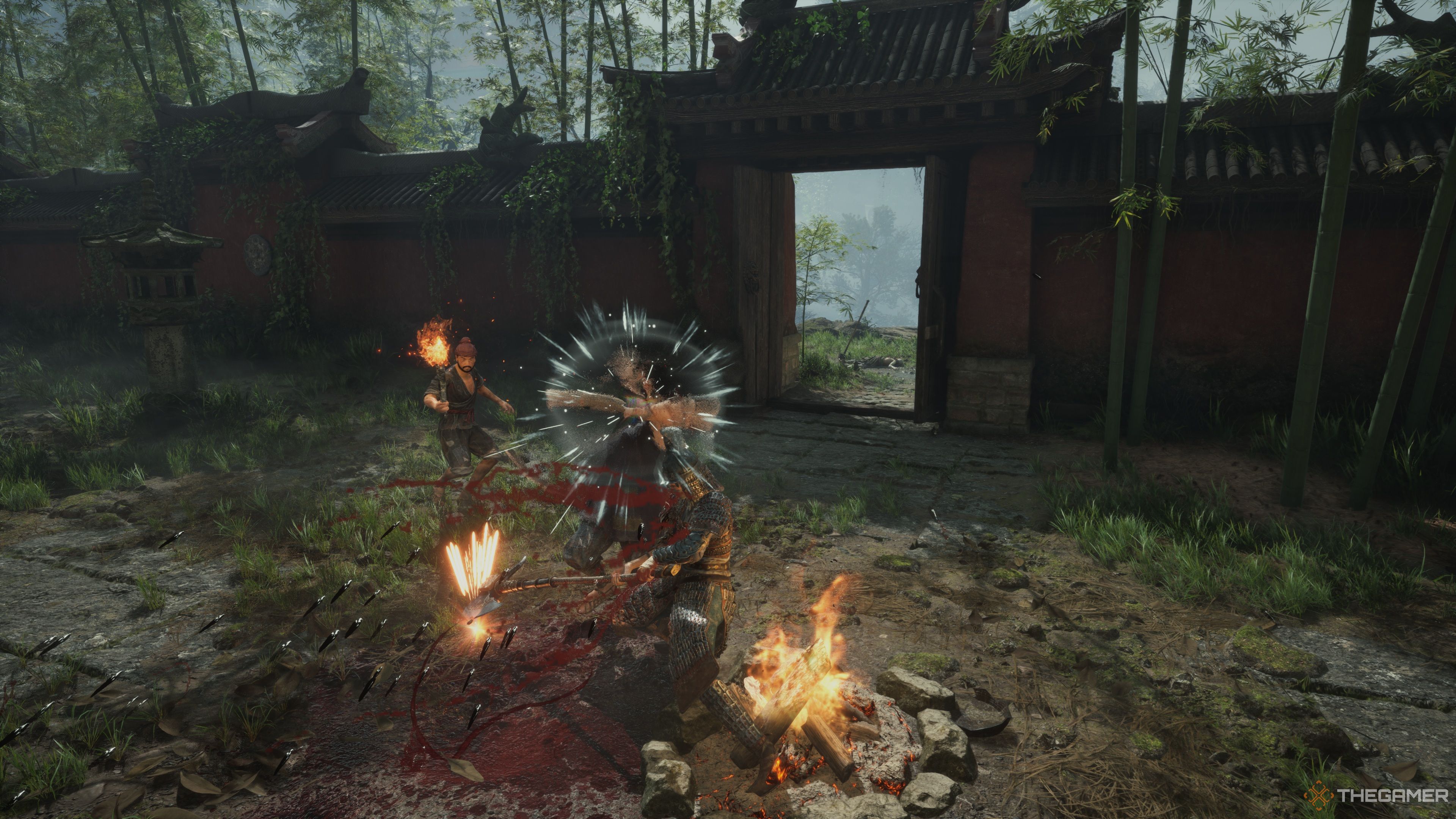 Bai Wuchang swinging her Empyrean Greataxe, clashing with her target's incoming attack and negating its damage, and landing a devastating blow in Wuchang: Fallen Feathers.