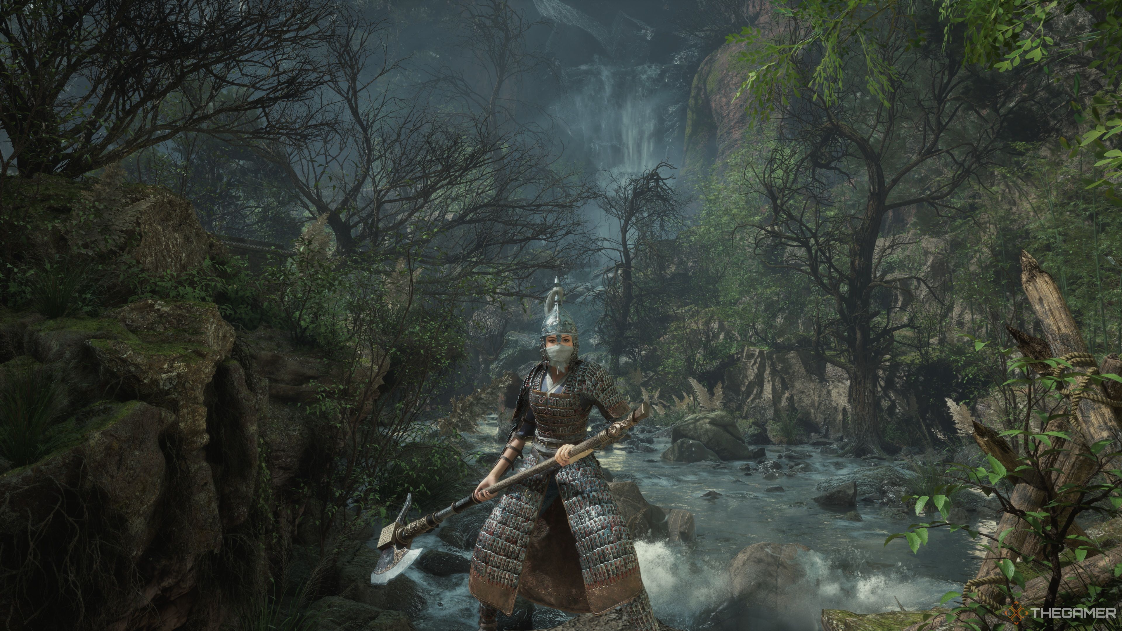 Bai Wuchang wielding the Empyrean Greataxe in Wuchang: Fallen Feathers.