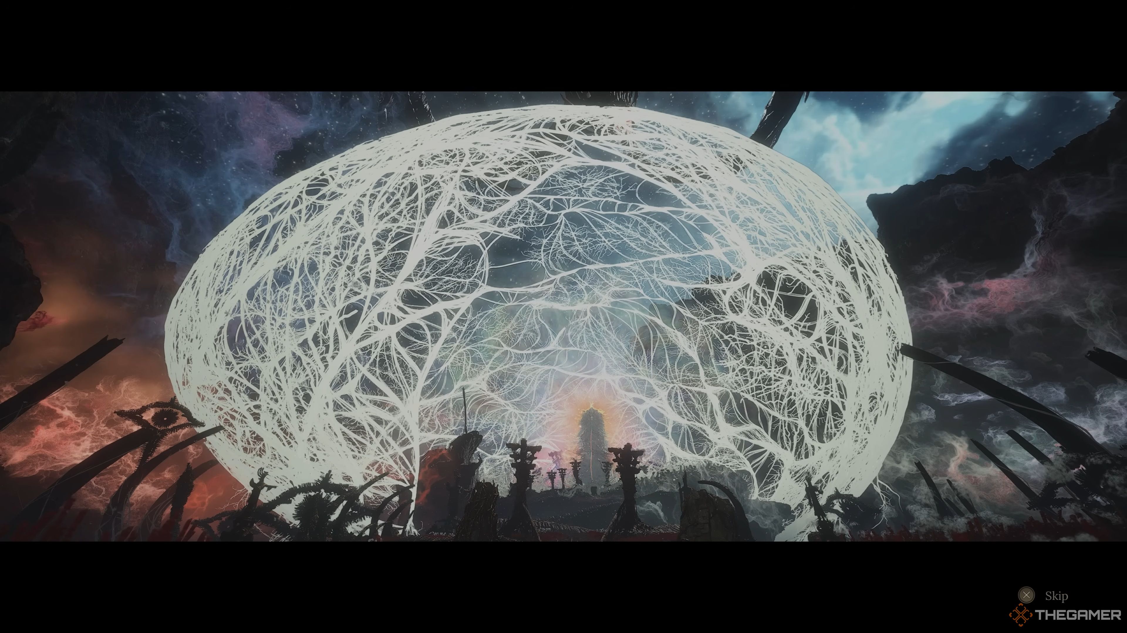 A large egg-like object pictured after Bai Wuchang slays Feathery Ambition Xuanyangzi in Wuchang: Fallen Feathers.