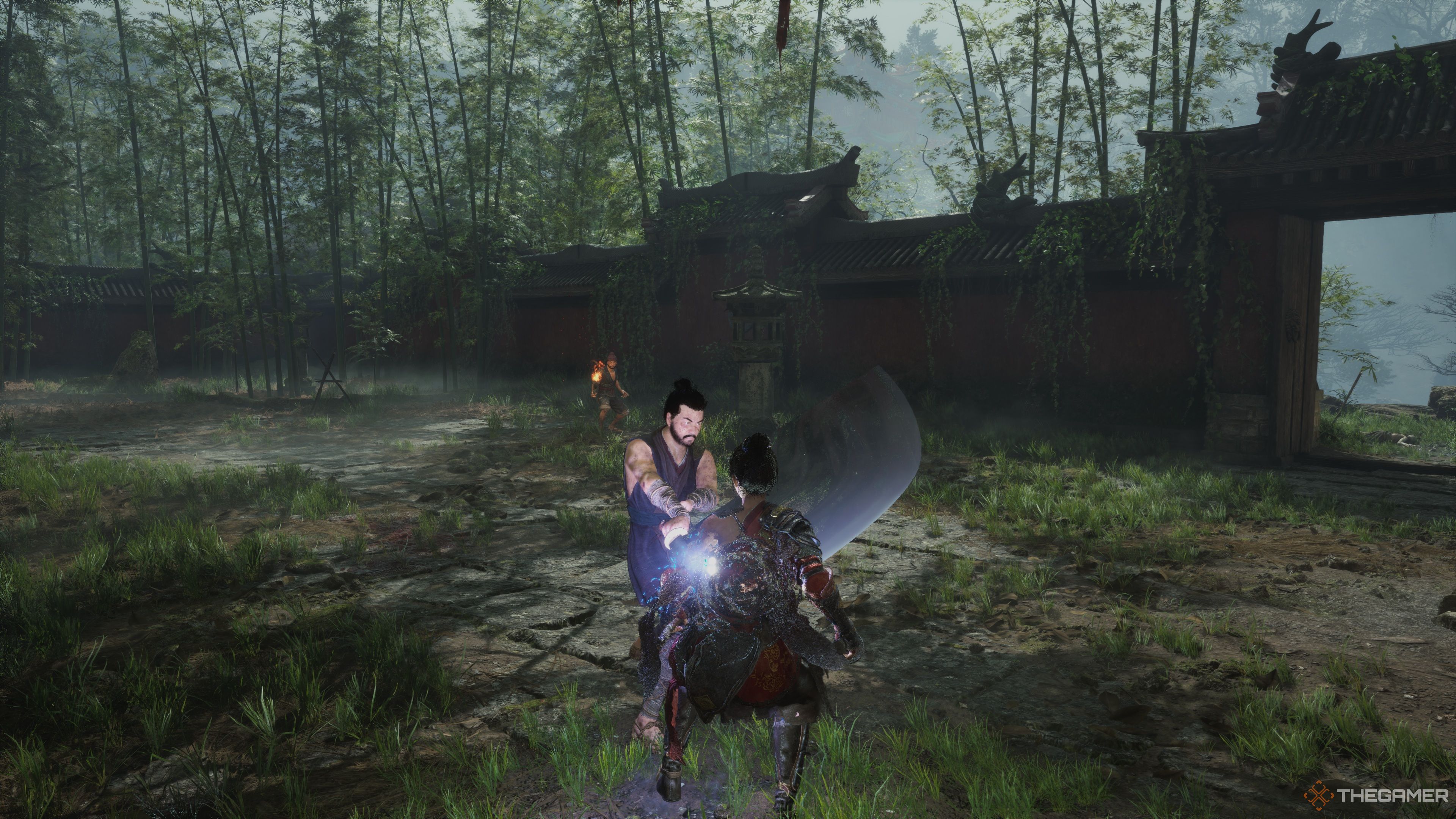 Bai Wuchang evading an incoming attack from her target in Wuchang: Fallen Feathers.
