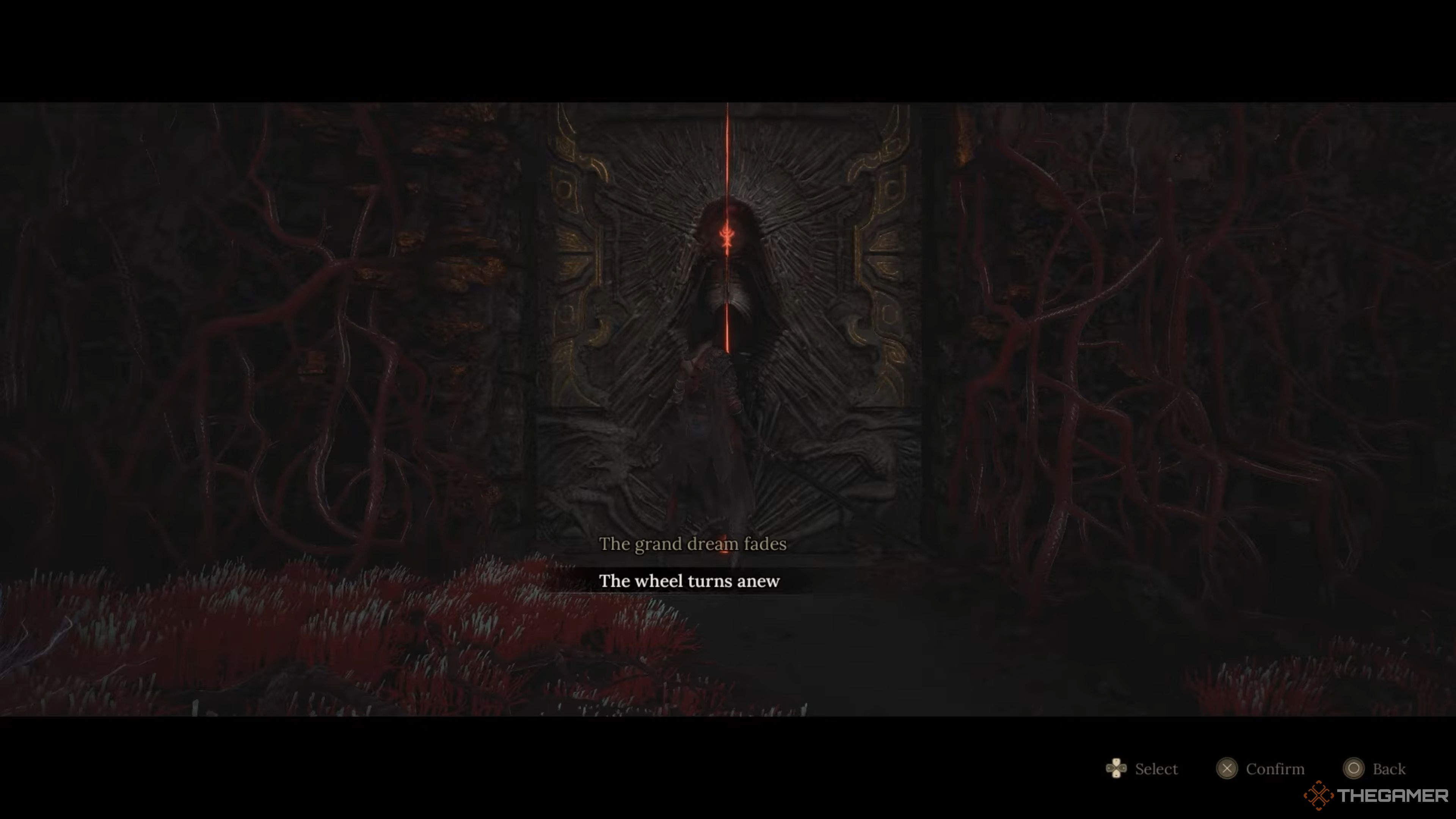 Bai Wuchang answering 'The wheel turns anew' to the Mystery Gate's riddle in Bo Capital: Capital Entrance in Wuchang: Fallen Feathers.