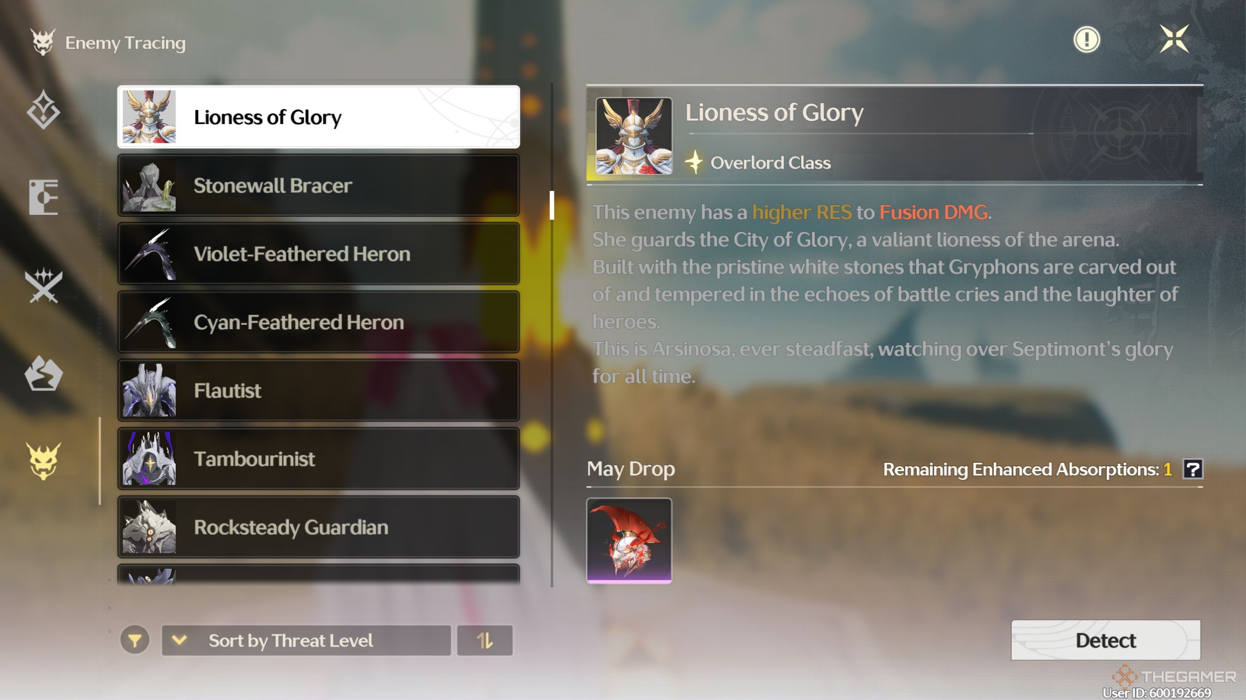 Wuthering Waves information about the Lioness of Glory boss and echo.
