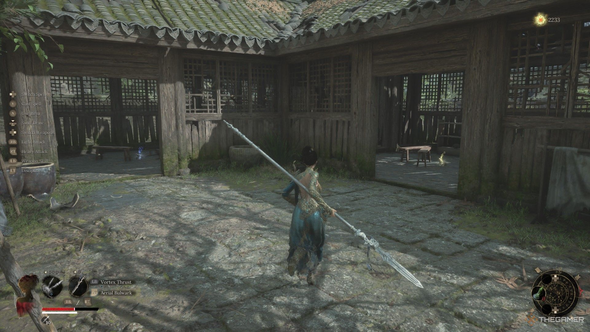 Wuchang locates the Monkey Pendant inside a Lightzen Temple house in Wuchang: Fallen Feathers.
