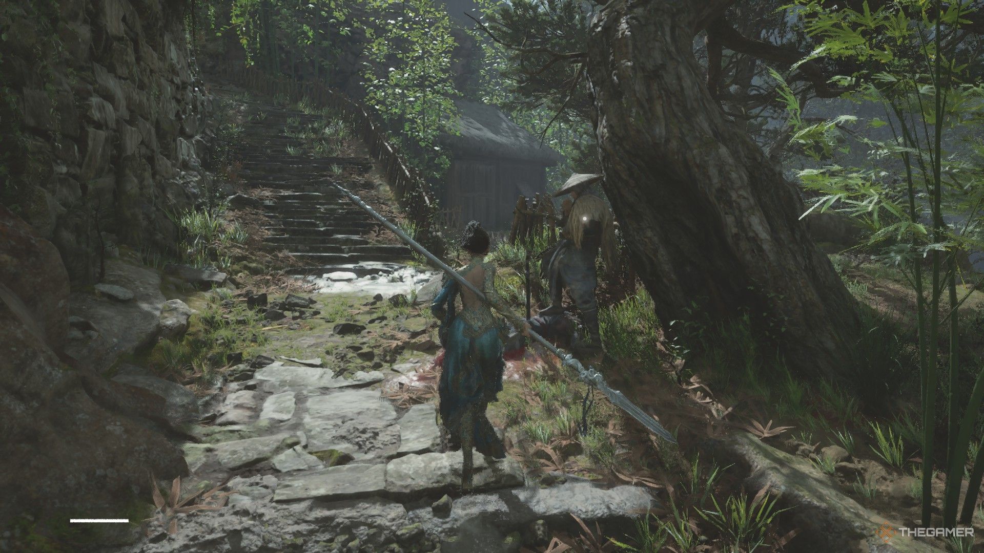 Wuchang finds Nian Suichang for the first time on the Worship's Rise path in Wuchang: Fallen Feathers.