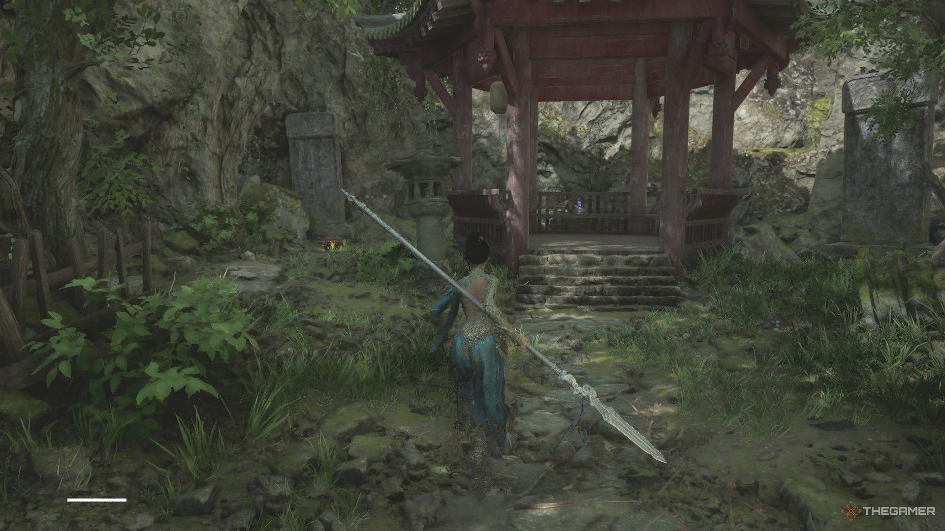 Wuchang finds a gazebo where the PIxiu Pendant hides in Wuchang: Fallen Feathers.