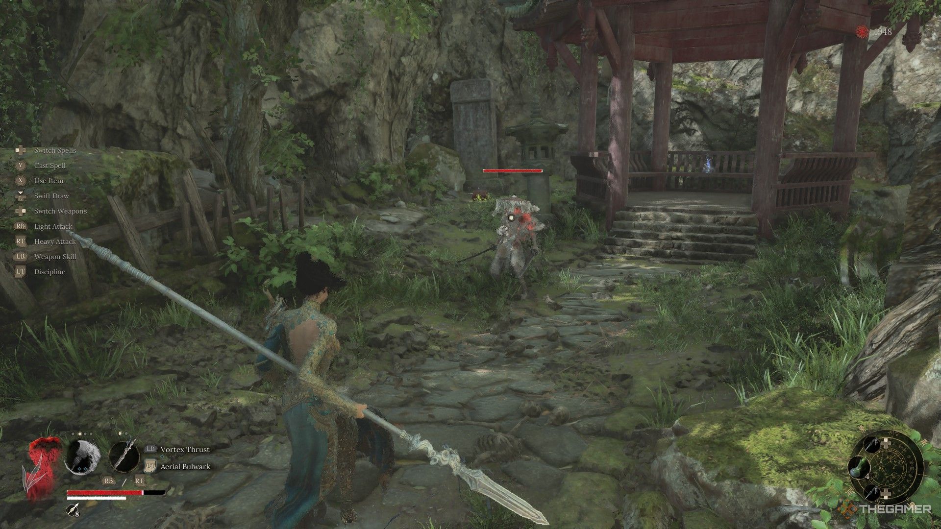 Wuchang fights the first Inner Demon at Annalum gazebo in Wuchang: Fallen Feathers.