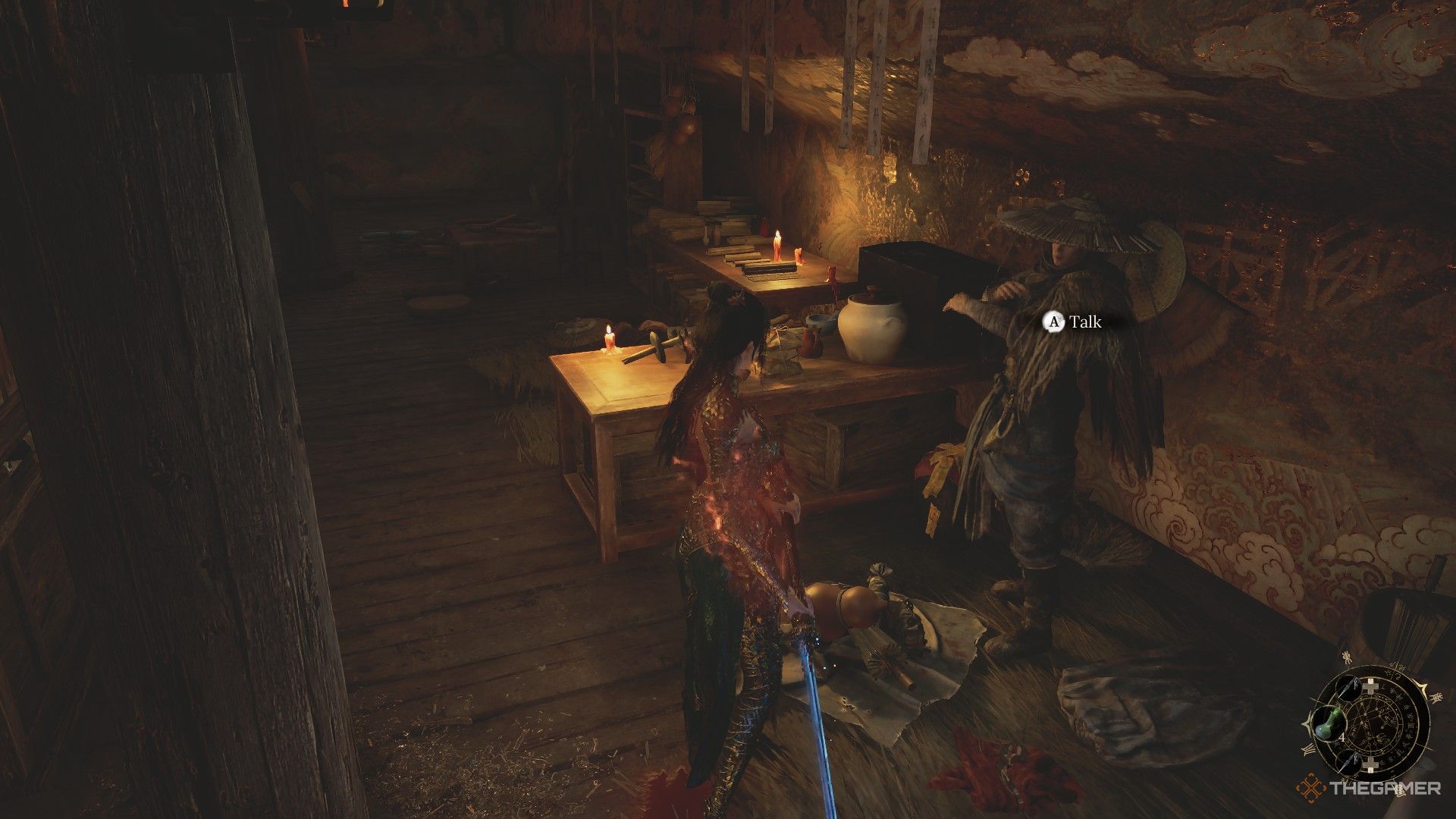 Wuchang talks with Nian Suichang at the Reverent Temple in Wuchang: Fallen Feathers.