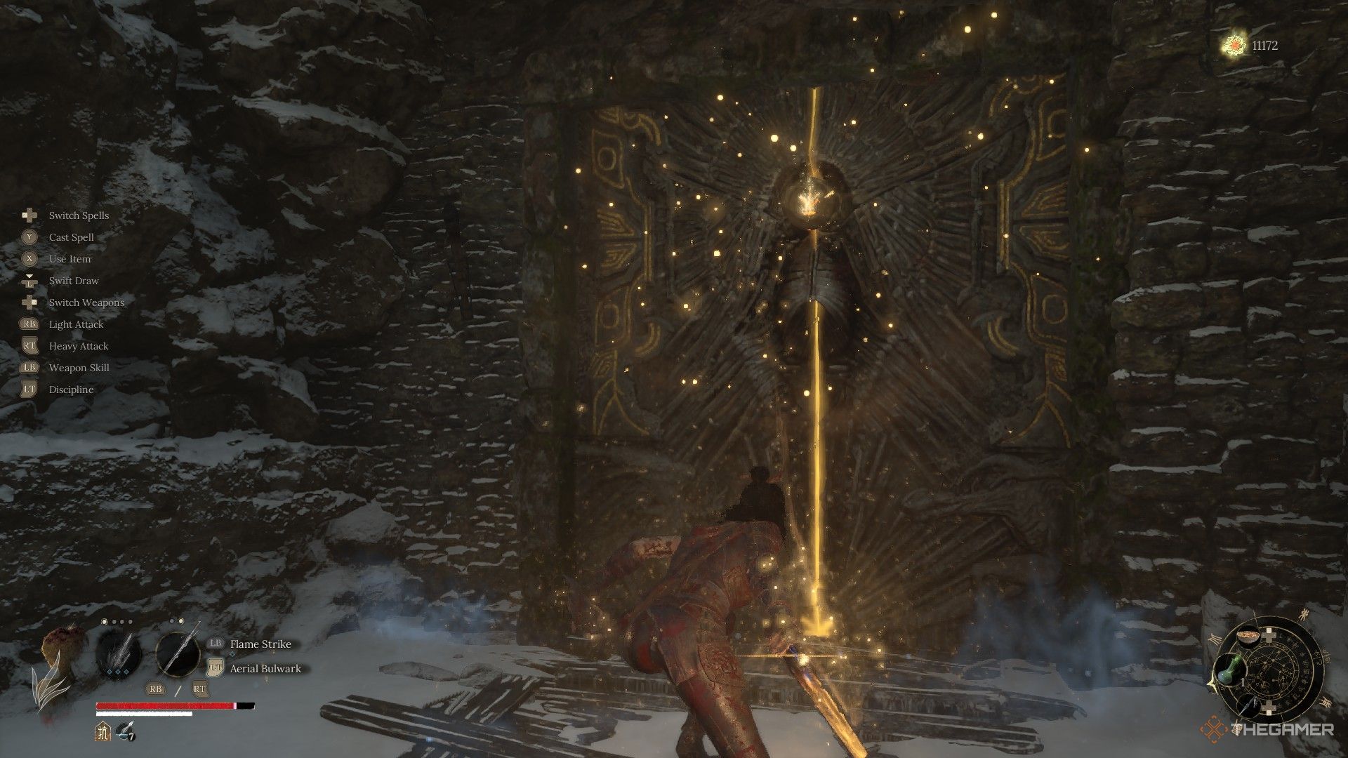 Wuchang uses a chisel to open the Cloudspire Outskirts Benediction Door in Wuchang: Fallen Feathers.