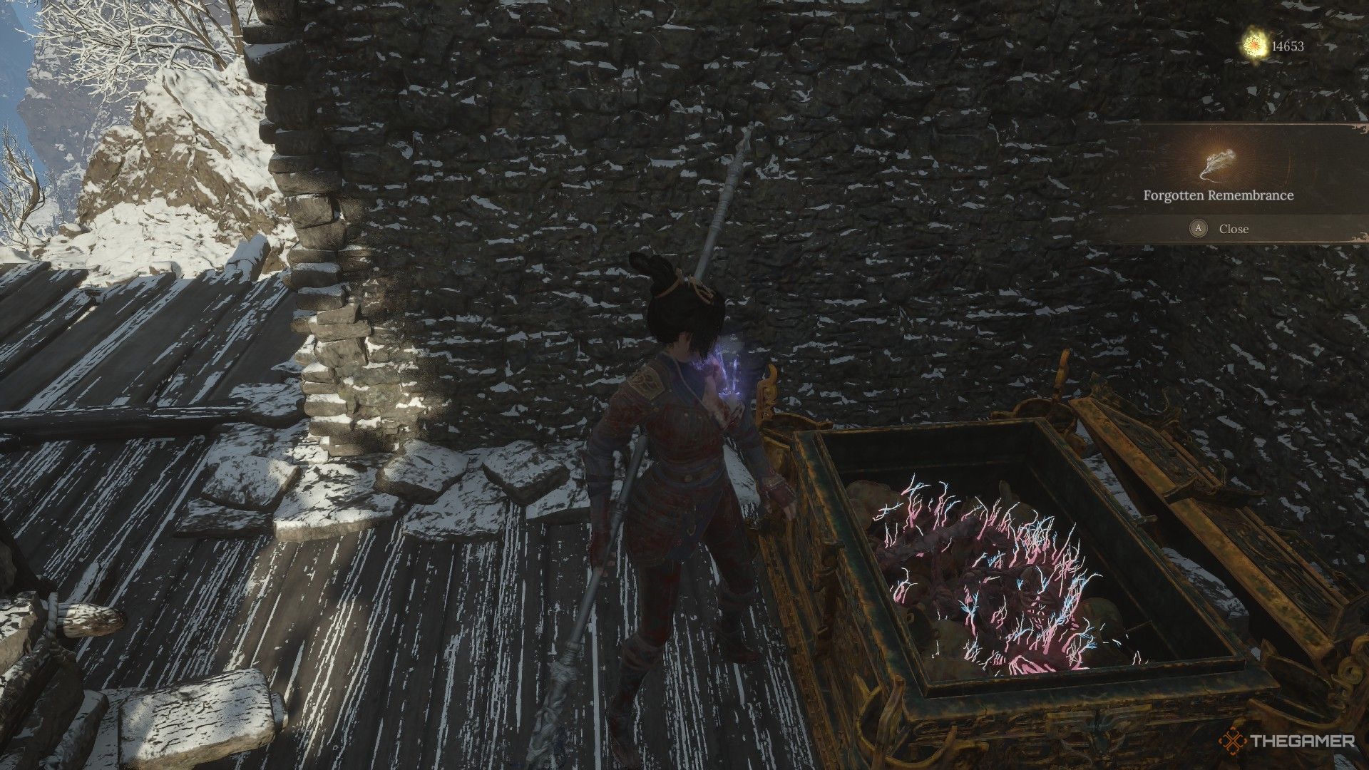 Wuchang finds a Forgotten Remembrance in a chest atop the Cloudspire Outskirts second tower in Wuchang: Fallen Feathers.