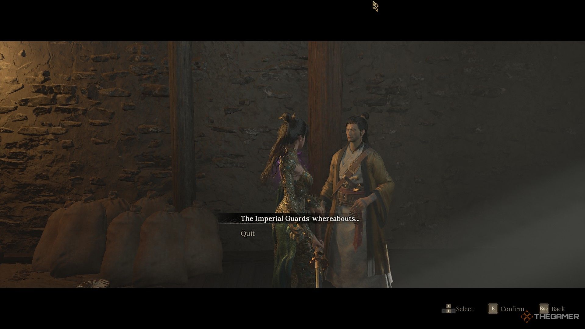 Wuchang asks He Youzai about the Imperial Guards in Wuchang: Fallen Feathers.