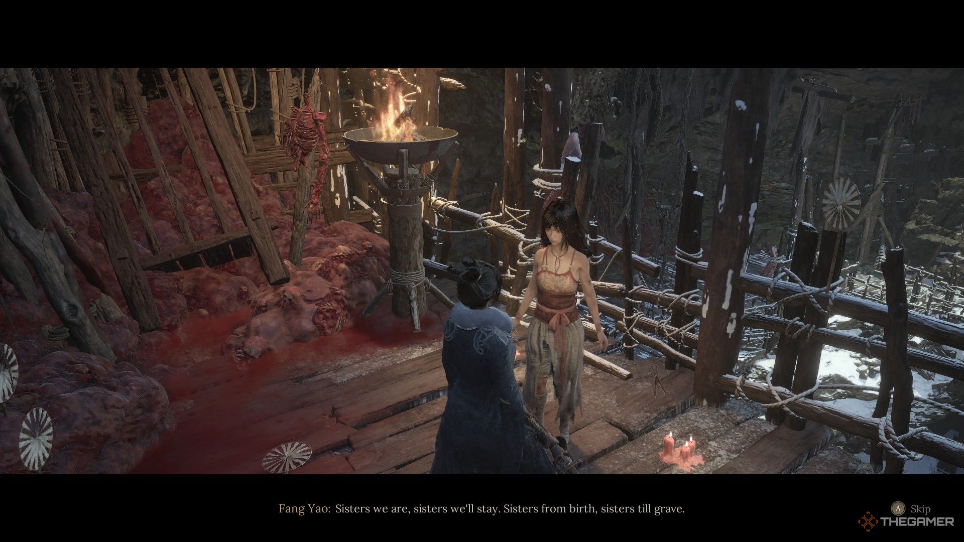Fang Yao sings her song to Wuchang in the Shaft in Wuchang: Fallen Feathers.