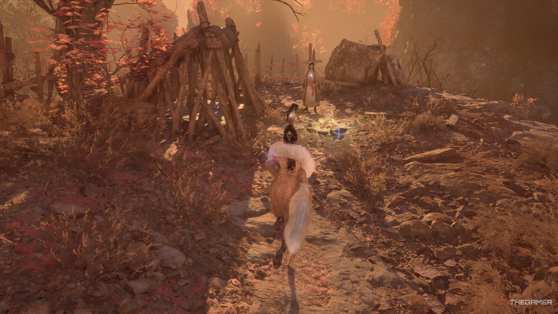 Wuchang runs to He Youzai and Fang Yao at the Refugee Camp in Wuchang: Fallen Feathers.