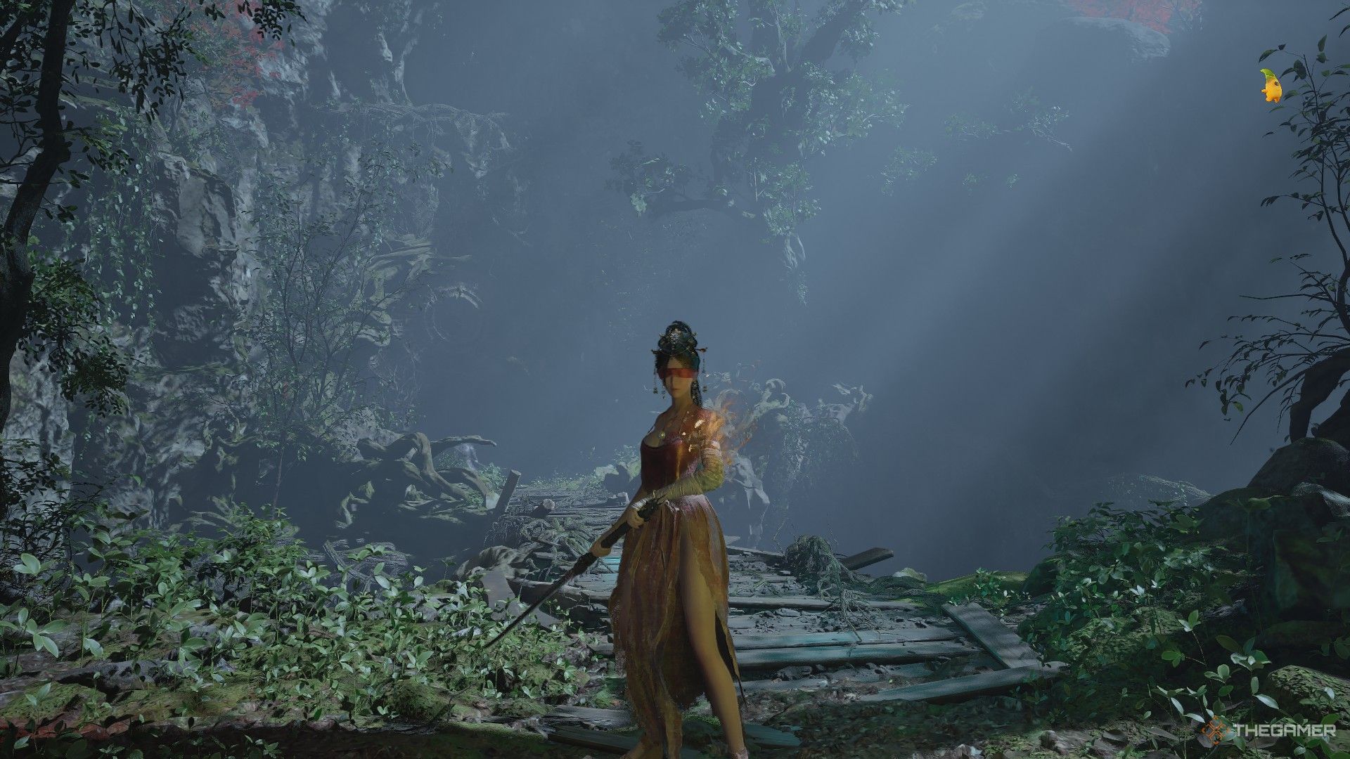 Wuchang stands next to the location of the White Robed Elder in Wuchang: Fallen Feathers.