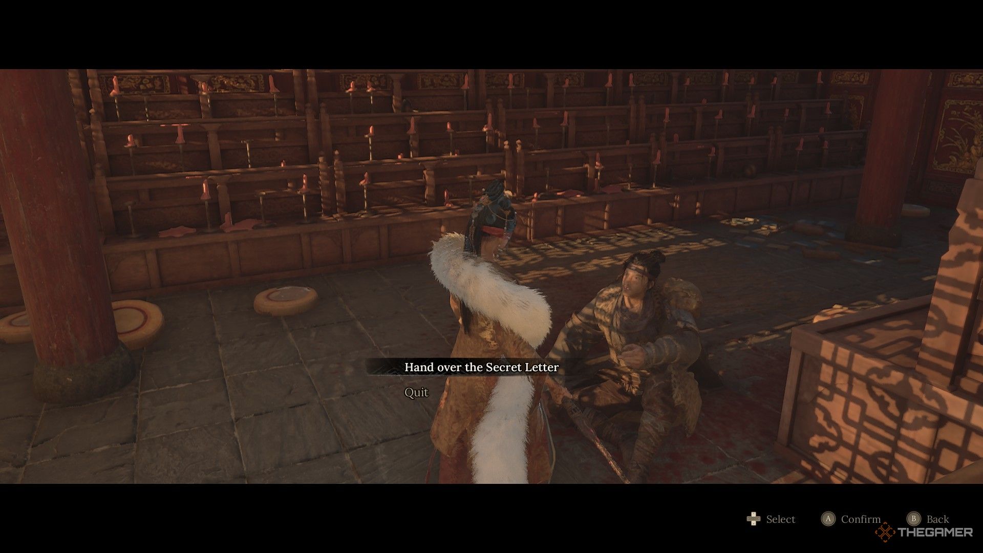 Wuchang gives Li Dingguo the Secret Letter in Wuchang: Fallen Feathers.