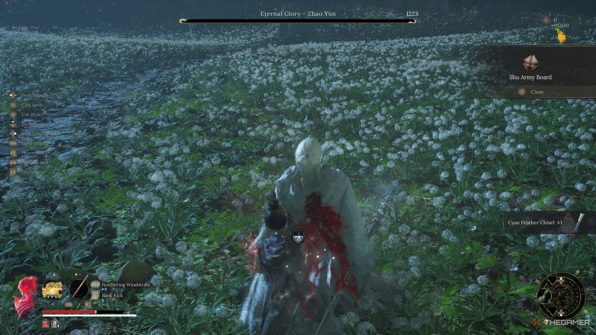 Wuchang backstabs and kills the White Robed Elder in Wuchang: Fallen Feathers.