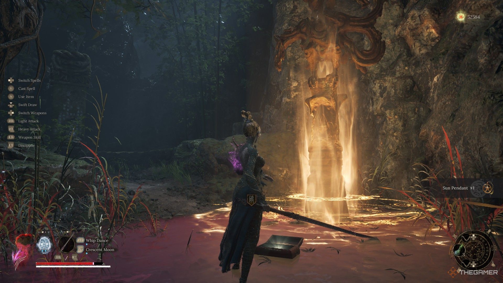 Wuchang takes the Sun Pendant from a chest in the Palace Pass in Wuchang: Fallen Feathers.