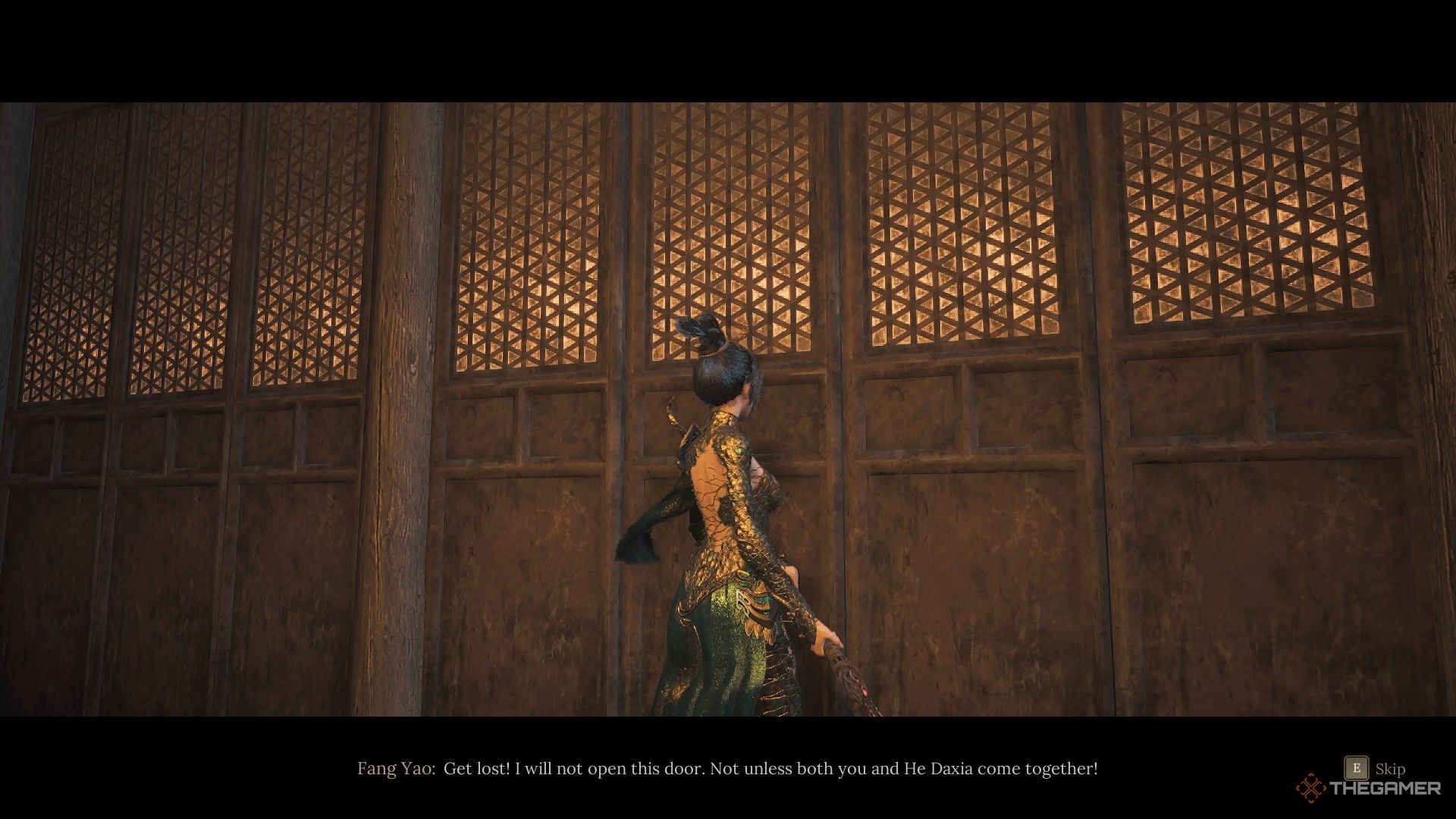 Fang Yao refuses to let Wuchang enter the Annalum house in Wuchang: Fallen Feathers.