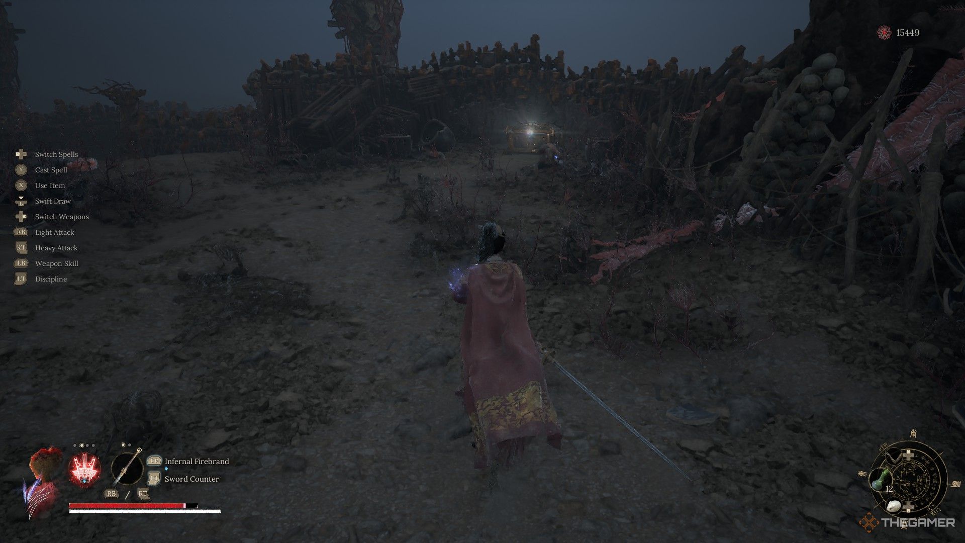 Wuchang locates the Burning Cavern Lost Remains in Wuchang: Fallen Feathers.