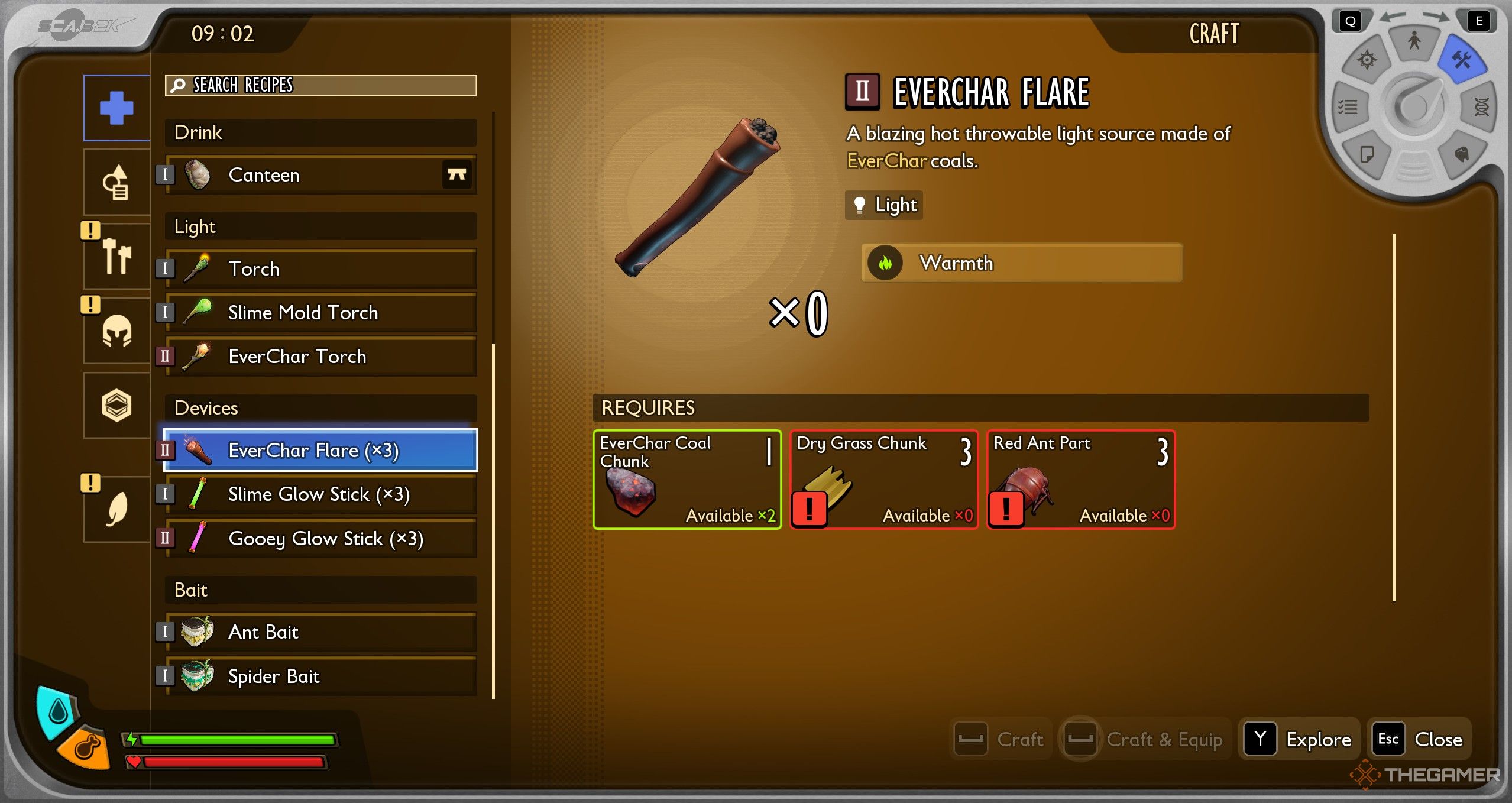 The EverChar Flare recipe in Grounded 2.