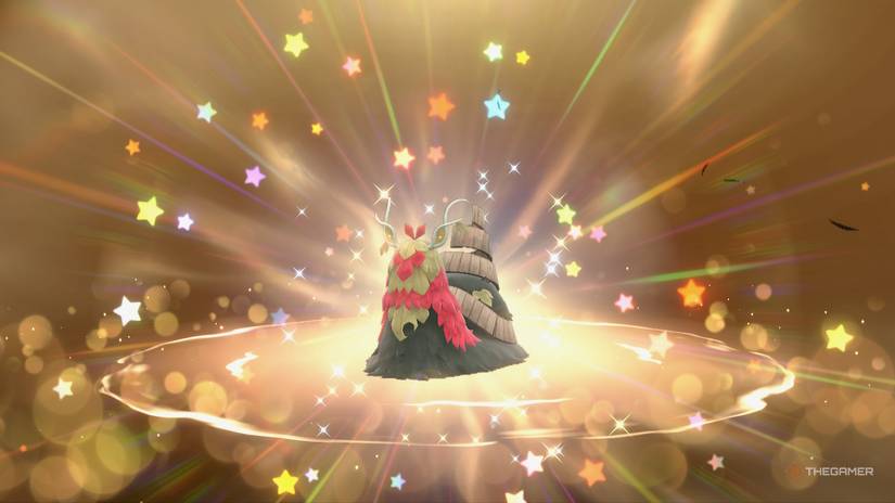 Player claims Shiny Wo-Chien as a mystery gift in Pokemon Scarlet and Violet.