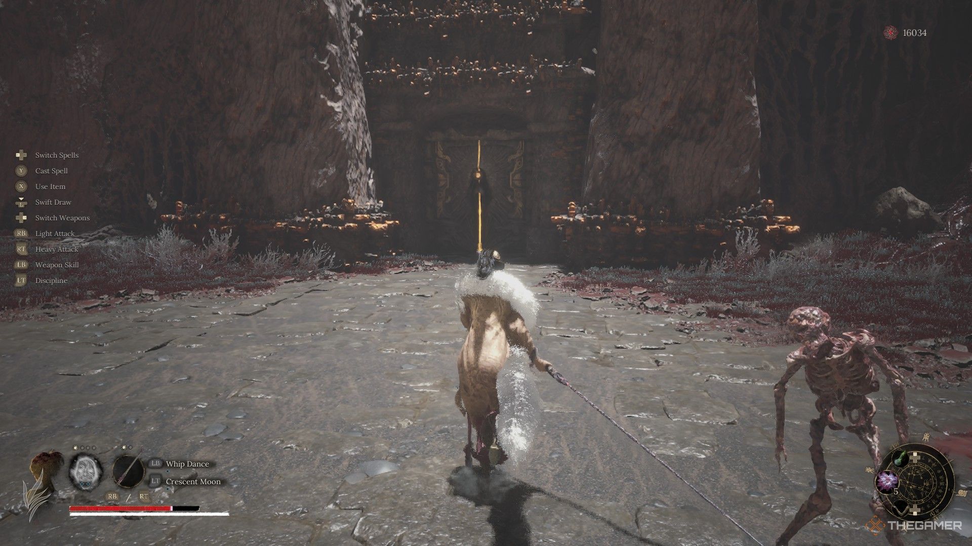 Wuchang stands in front of the Benediction Door in the Featherfall Marsh in Wuchang: Fallen Feathers.