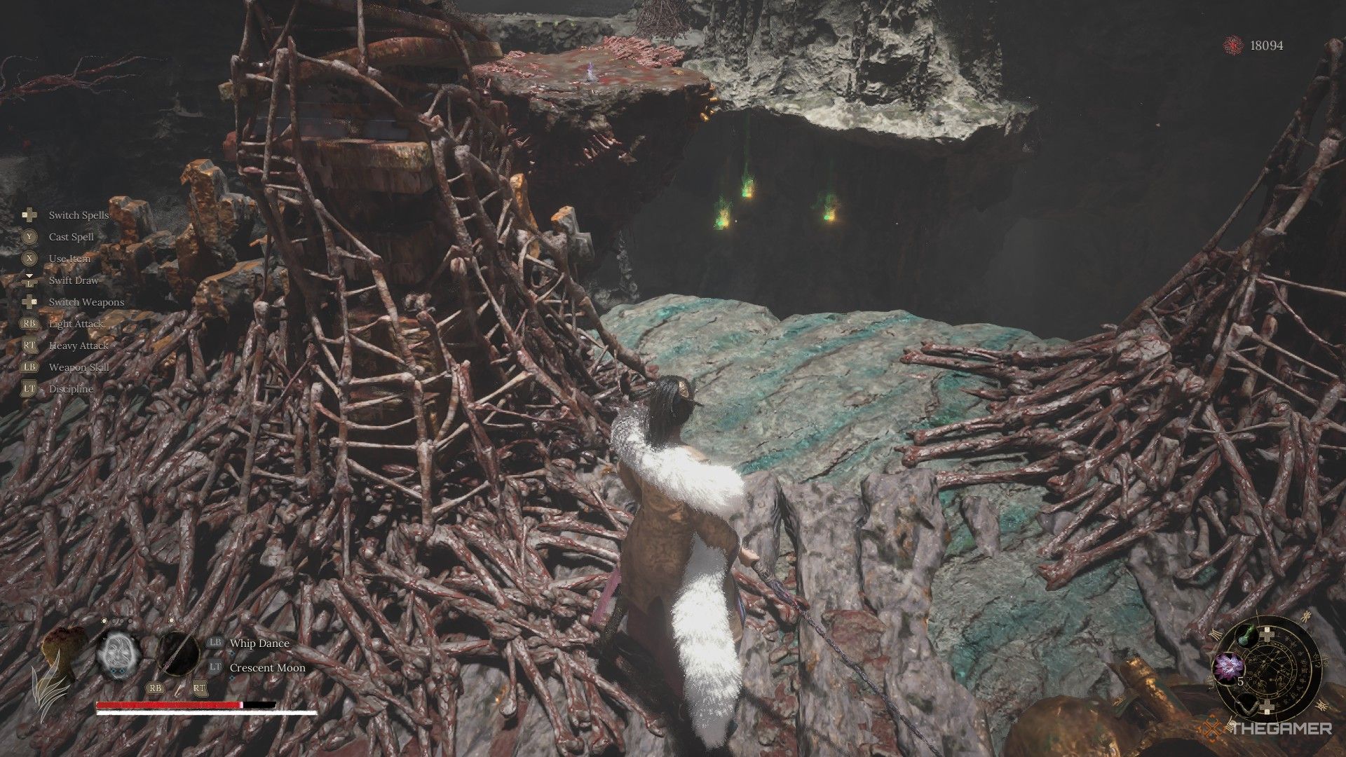 Wuchang looks at an invisible path leading to the second Depths of the Capital Benediction Door in Wuchang: Fallen Feathers.