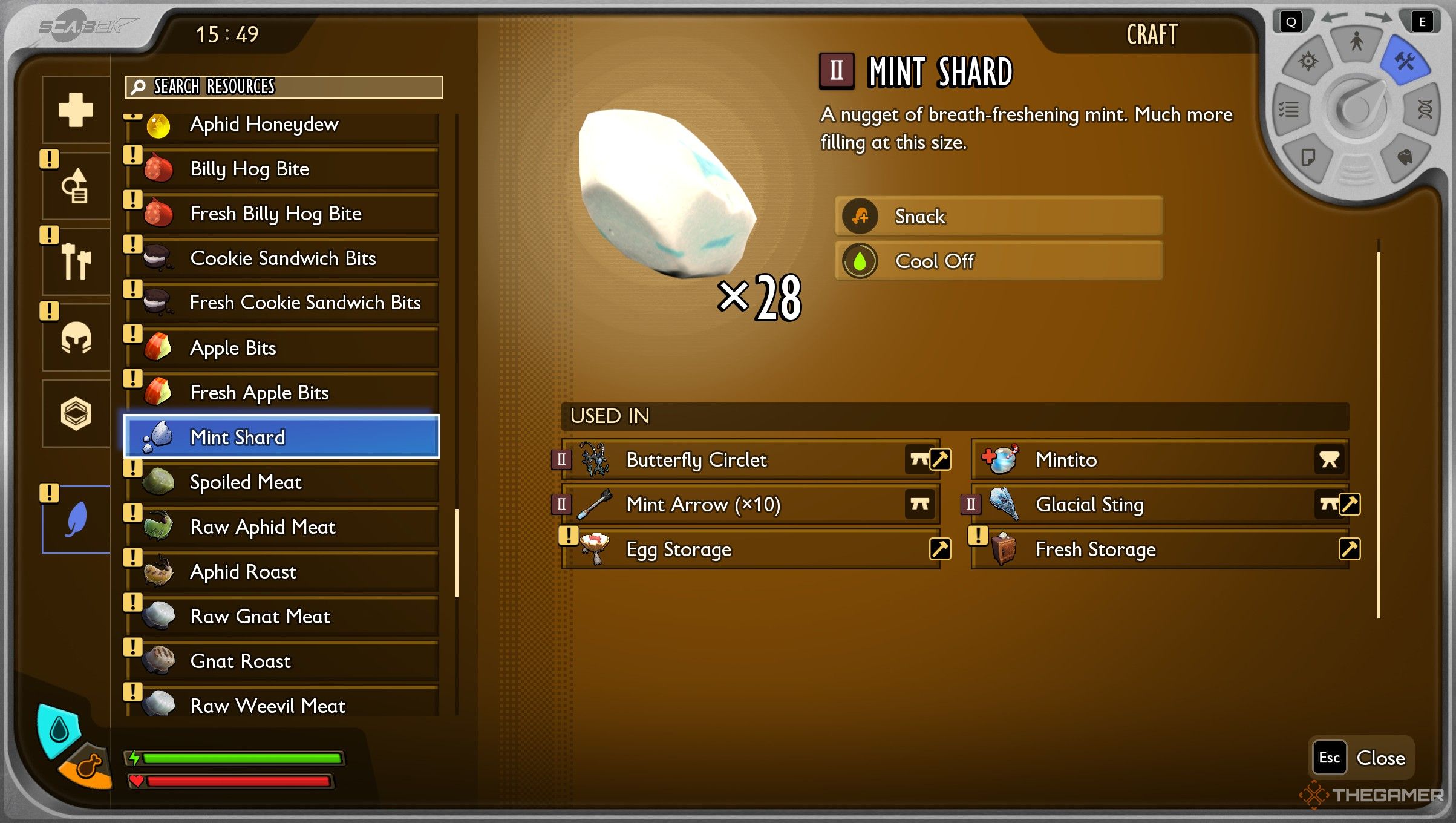 A mint shard in Grounded 2.