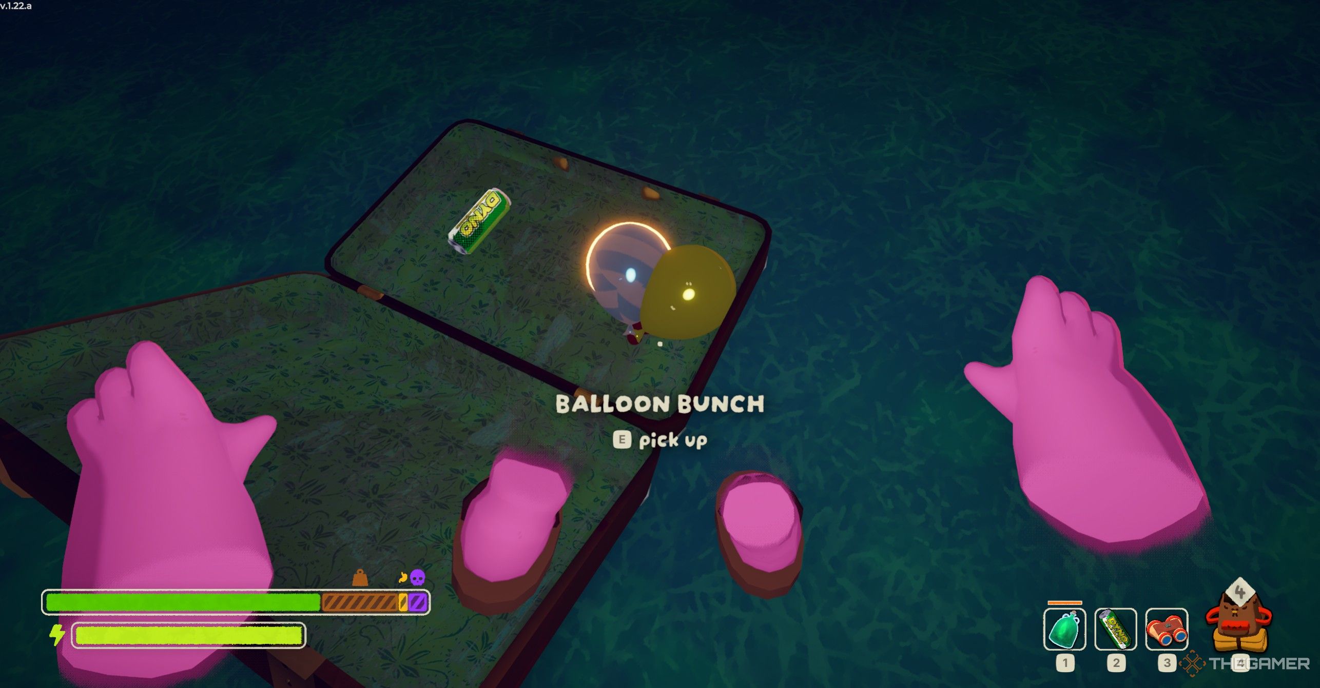 Balloon bunch in a luggage in Peak.