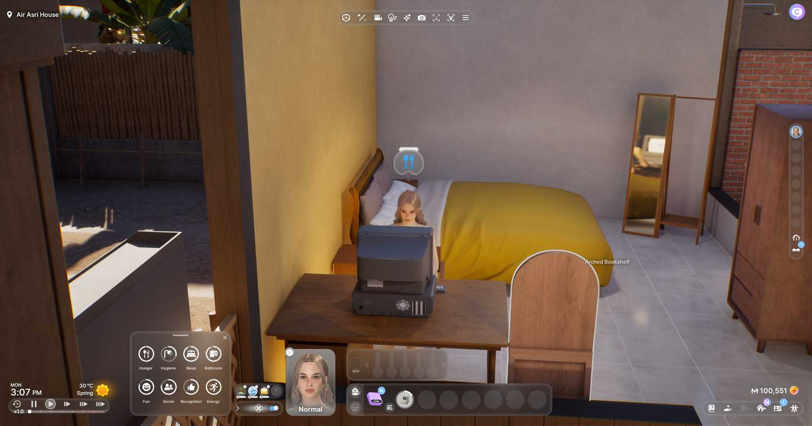 Player on the computer in InZoi.