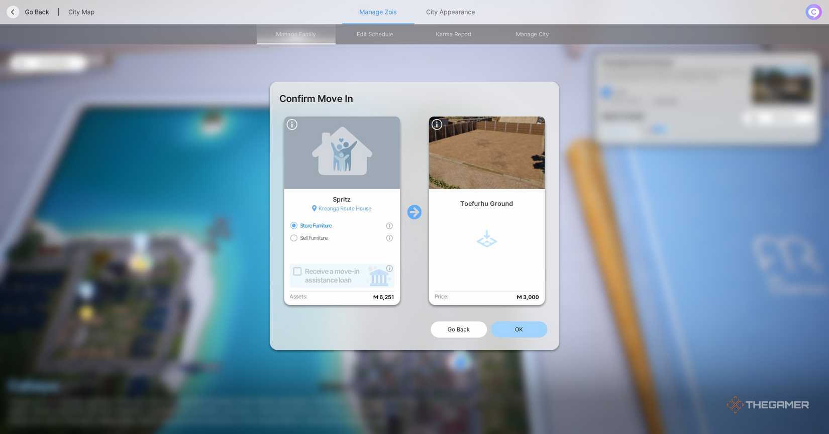Property move-in screen pop up in InZoi.