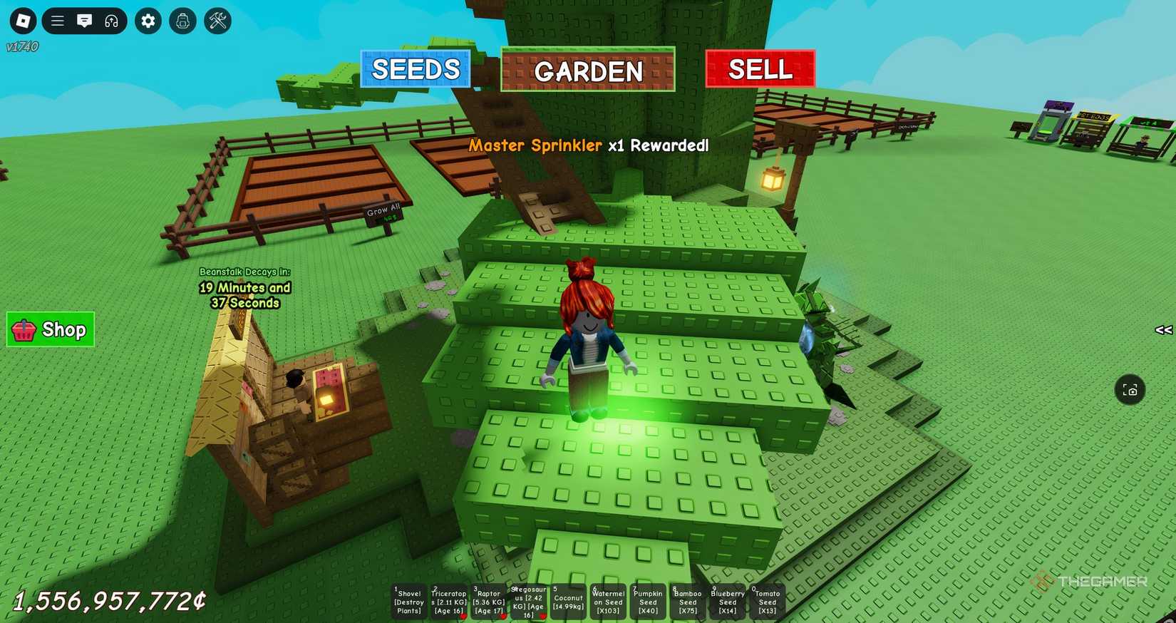 A beanstalk reward in Grow a Garden.