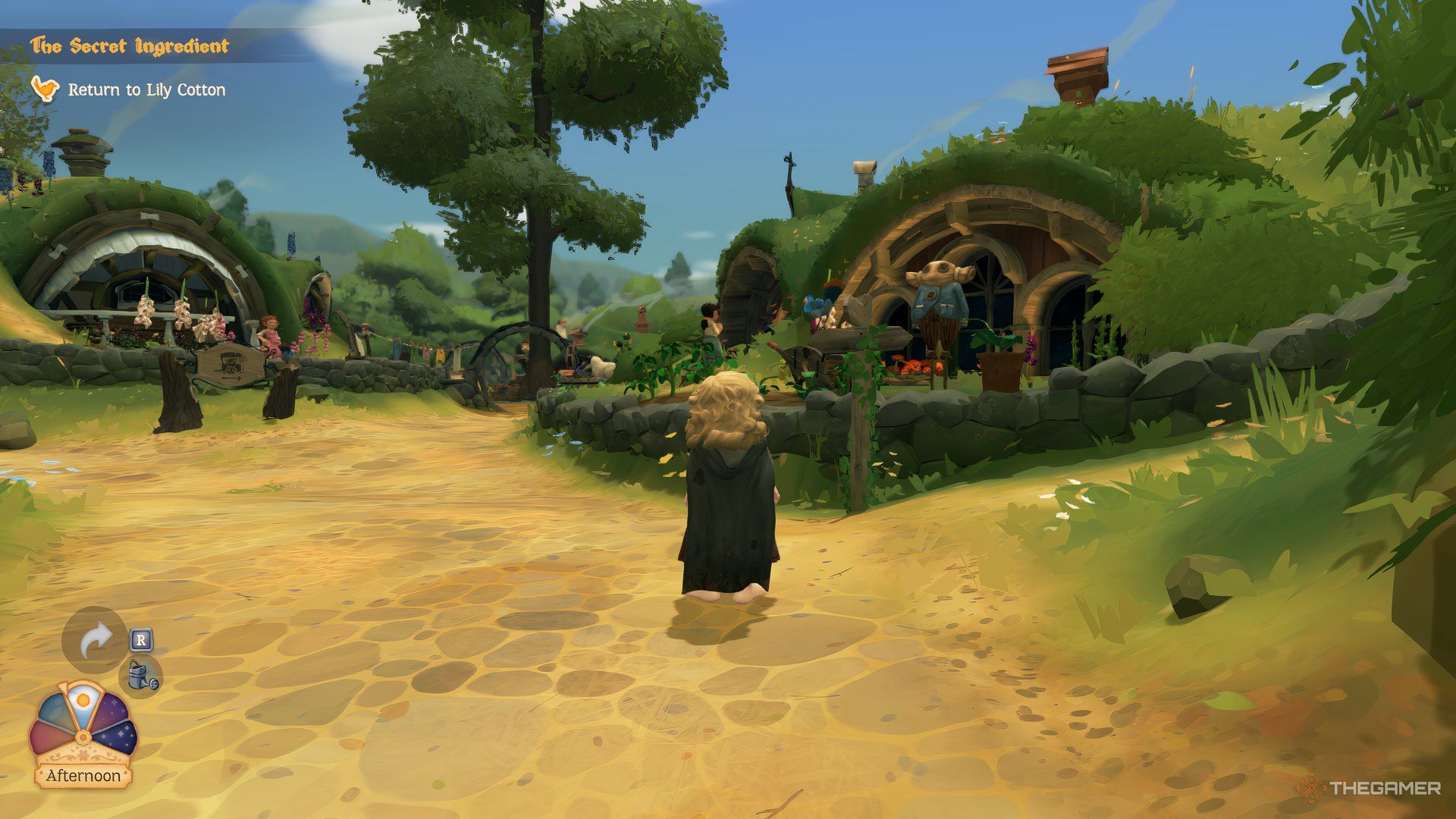 A bird is sitting on a signpost in Tales of the Shire.