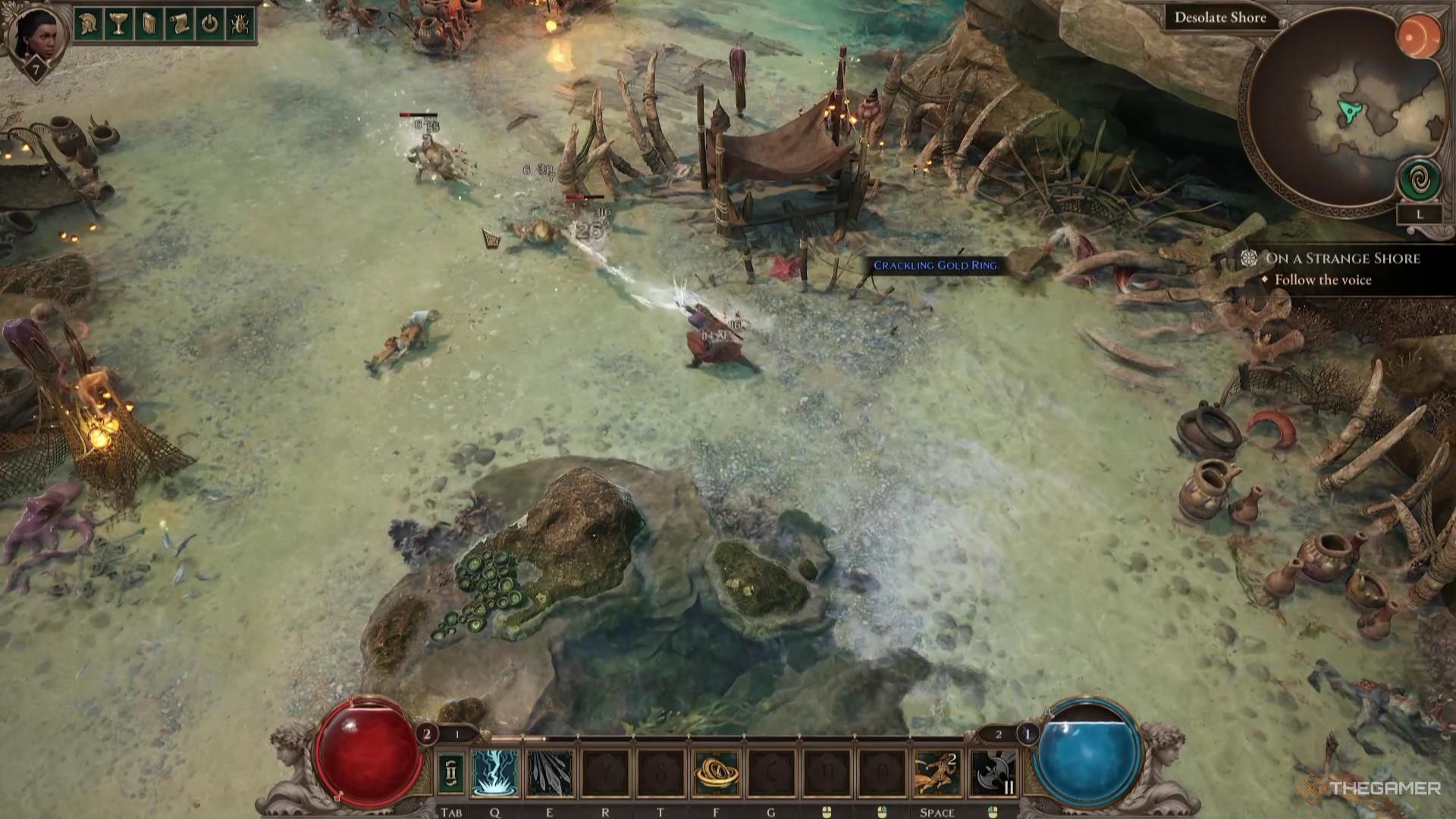 A character launches Ice Spikes at enemies in Titan Quest 2.
