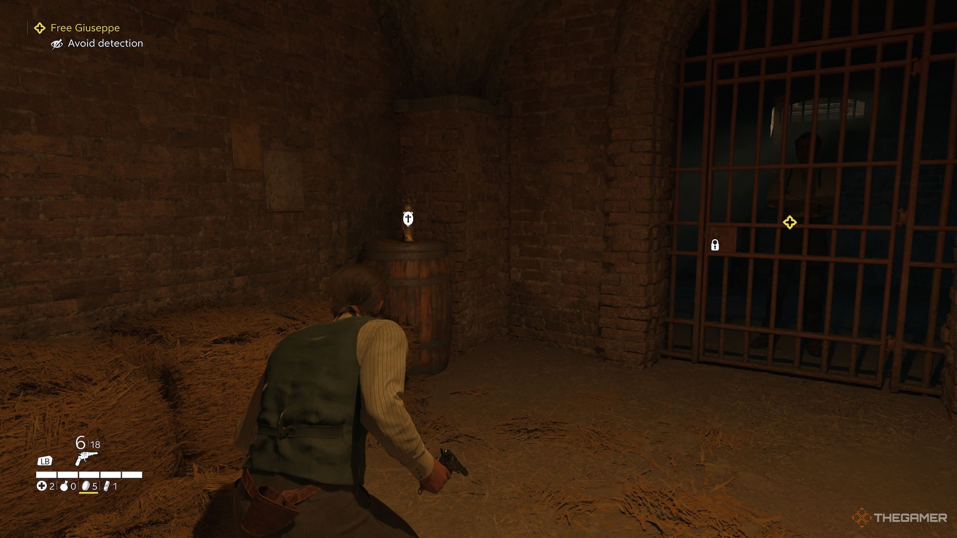 A charm next to Giuseppe's cell in Mafia The Old Country.