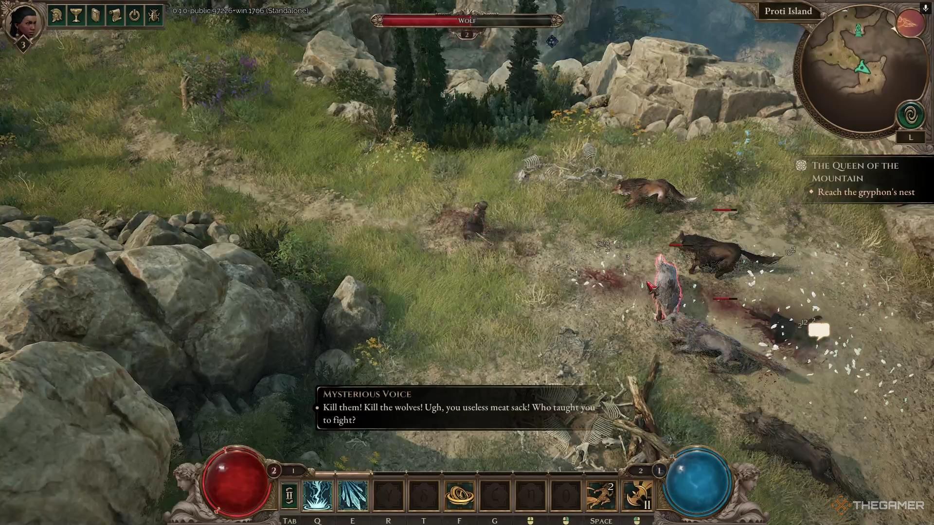 A group of wolves attack in Titan Quest 2.