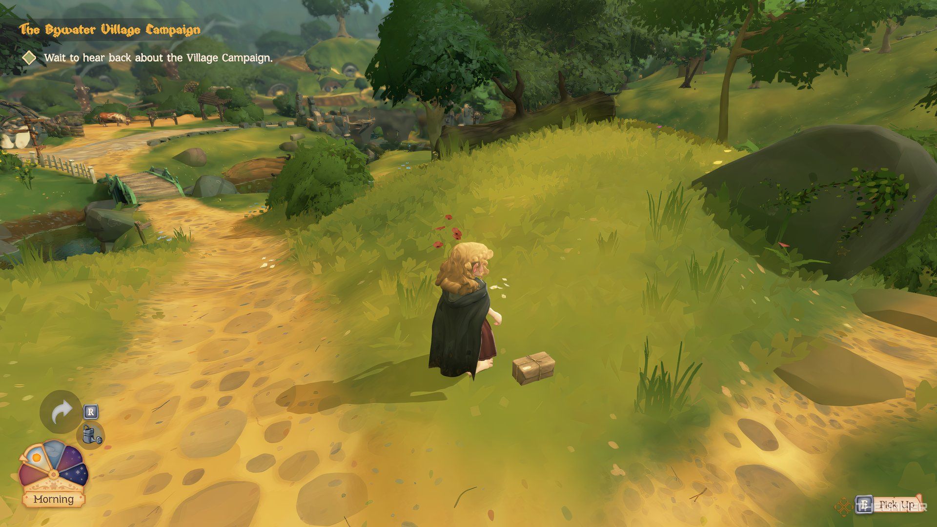 A lost package is on the ground in Tales of the Shire.