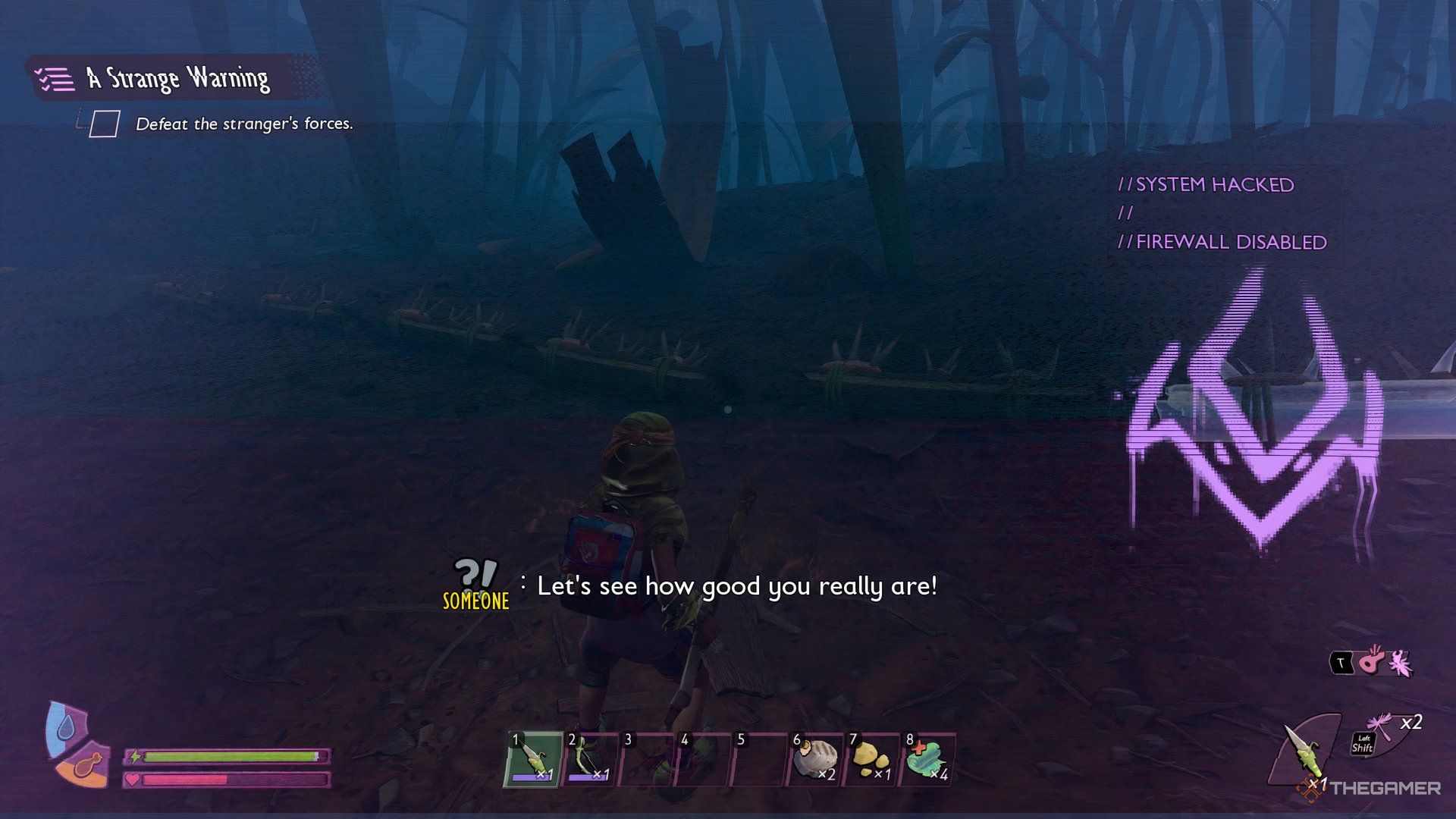 Hoops starts the A Strangers Warning quest in Grounded 2.