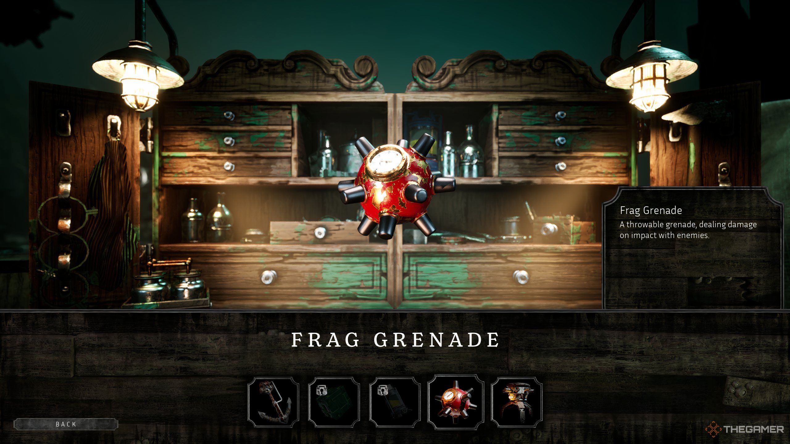 The Frag Grenade in the workshop in Abyssus.