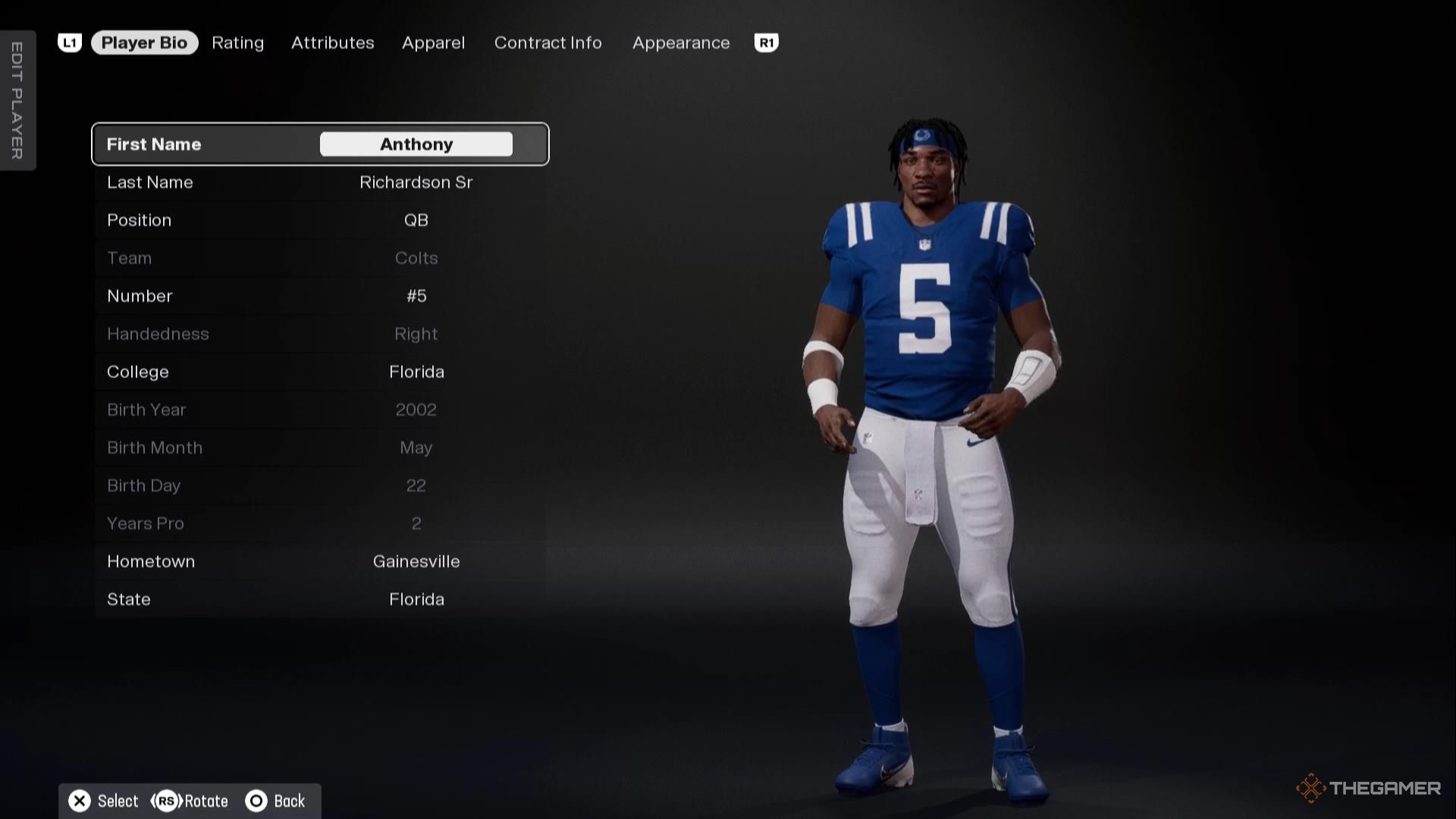 Anthony Richardson in Madden NFL 26.