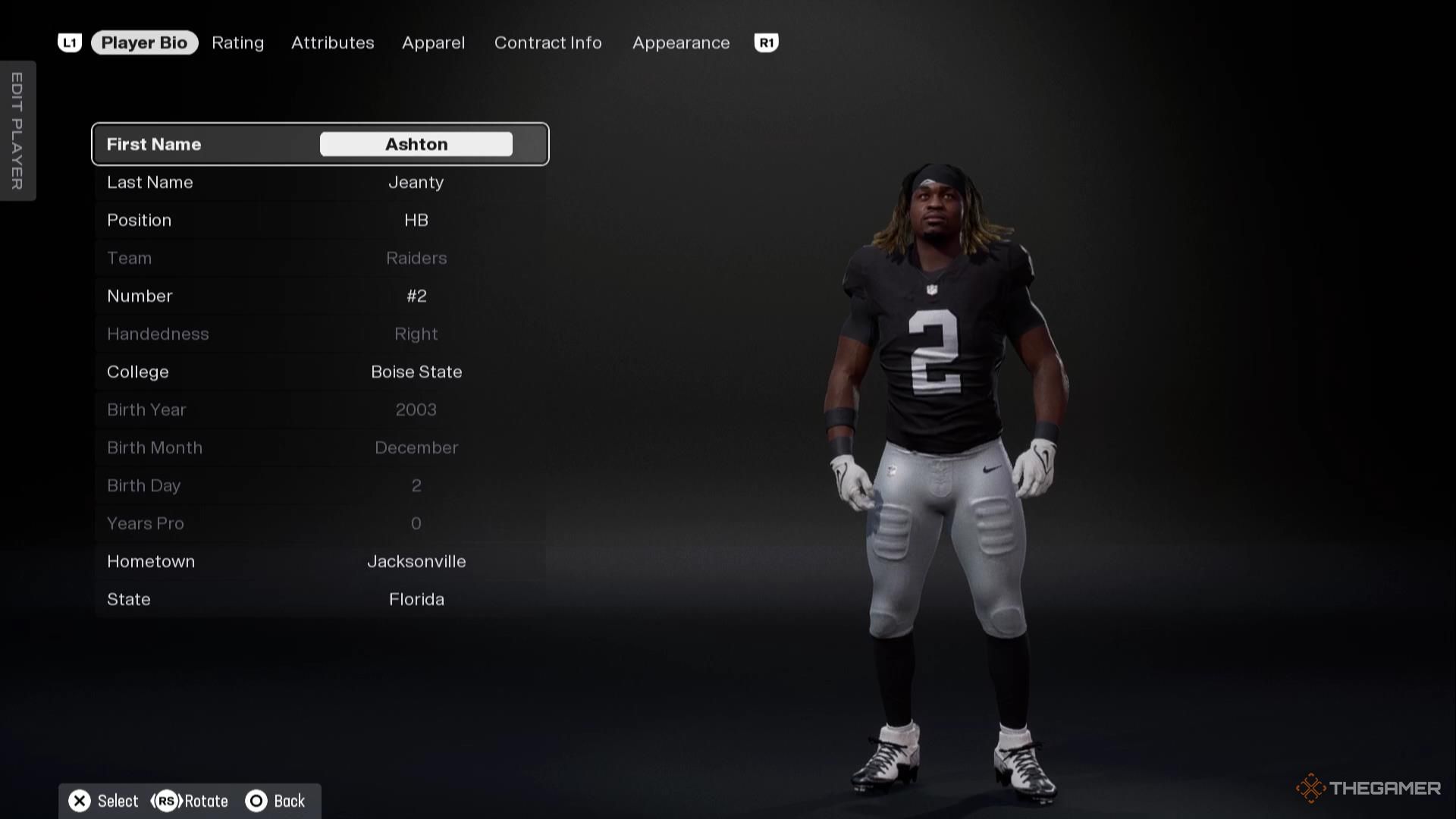 Ashton Jeanty in Madden NFL 26.