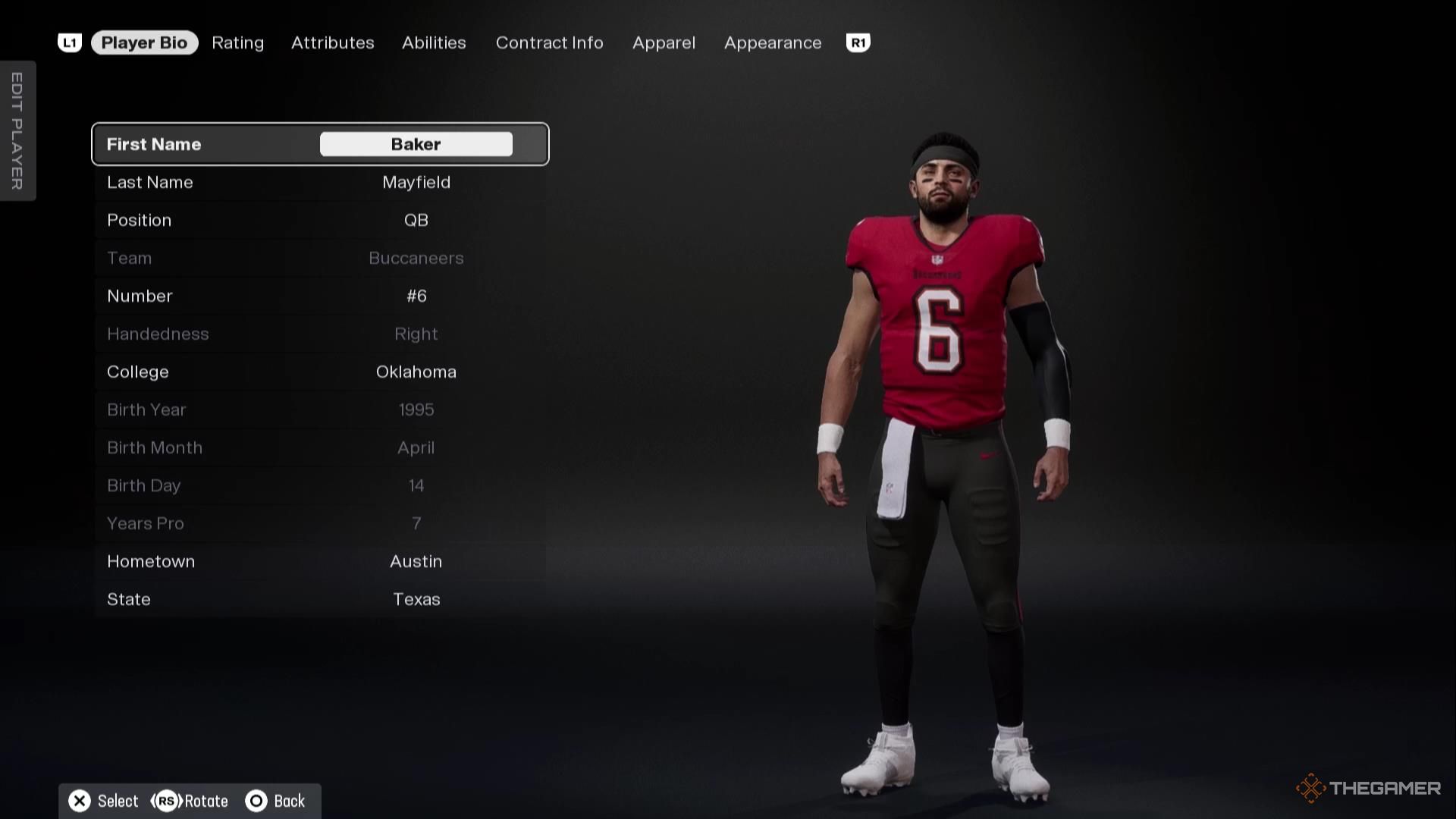 Baker Mayfield in Madden NFL 26.