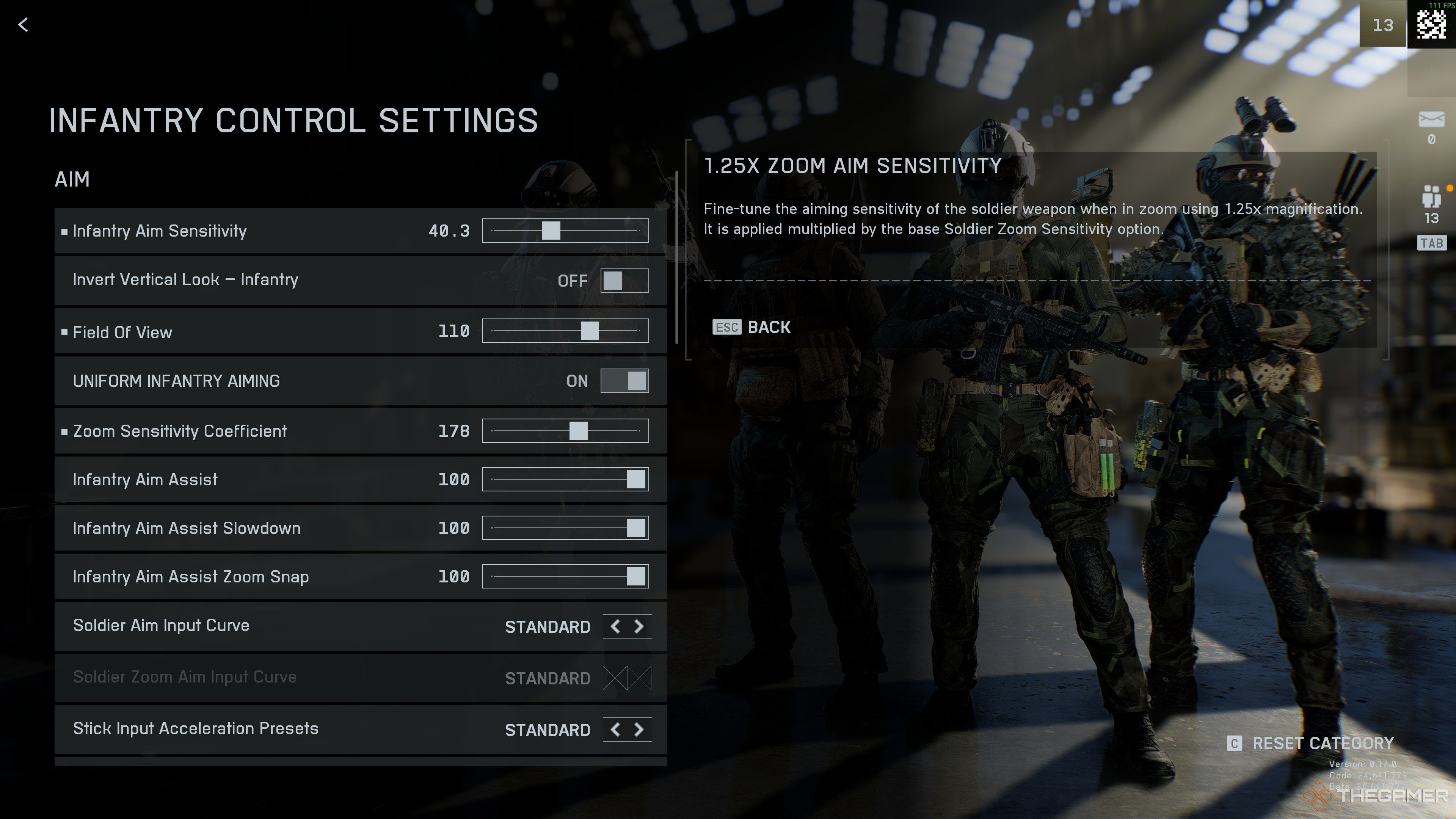 Battlefield 6 Controller Menu Infantry Settings