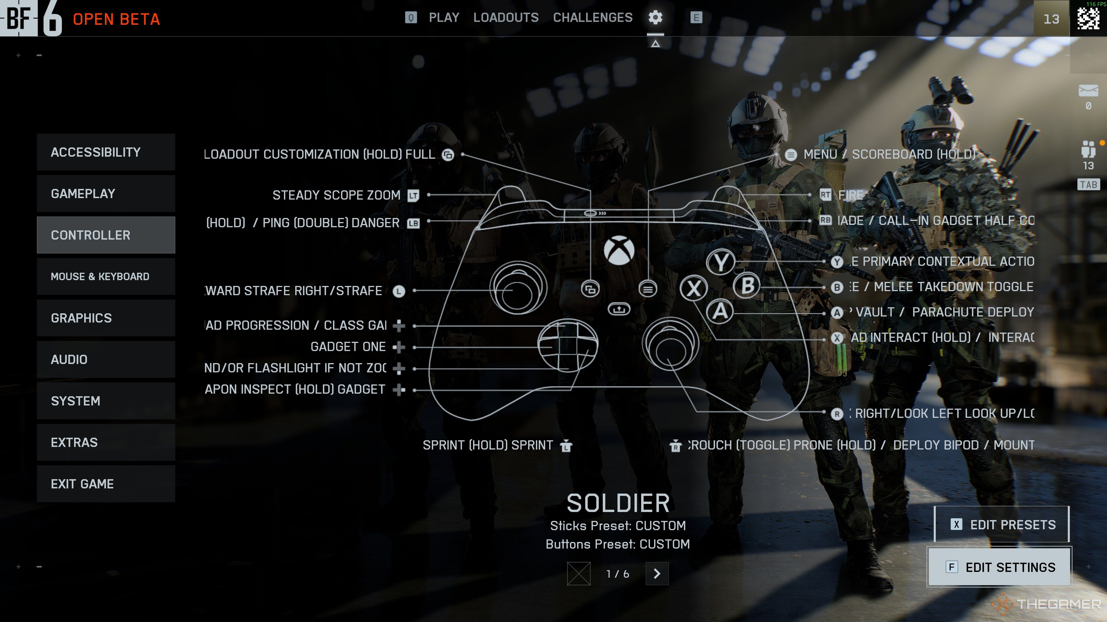 Battlefield 6 Controller Menu