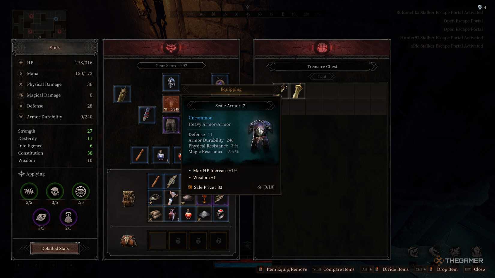 Broken Gear on Baran during the dungeon from taking too much damage.
