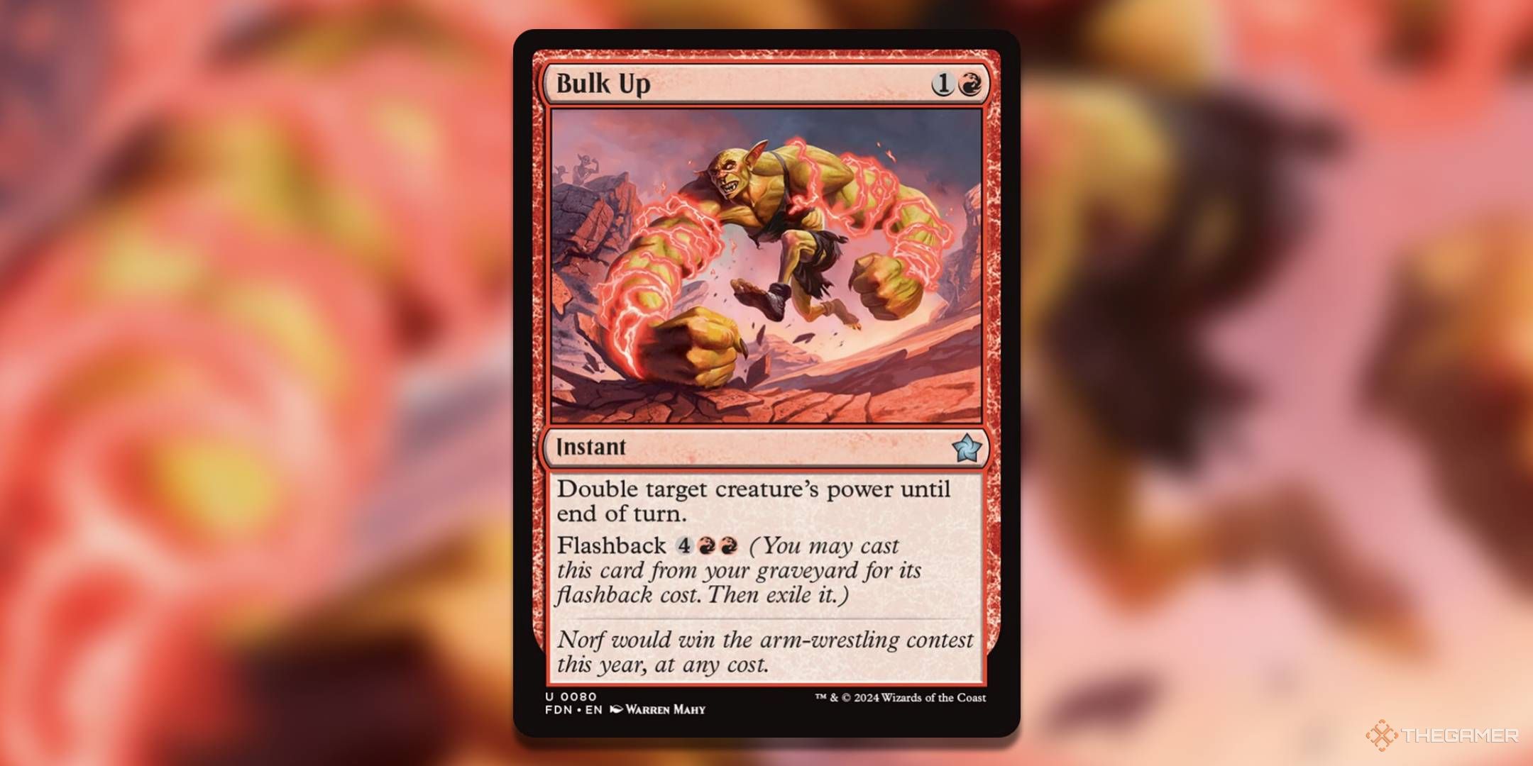 The Bulk Up card, from Magic: The Gathering's Foundations set.
