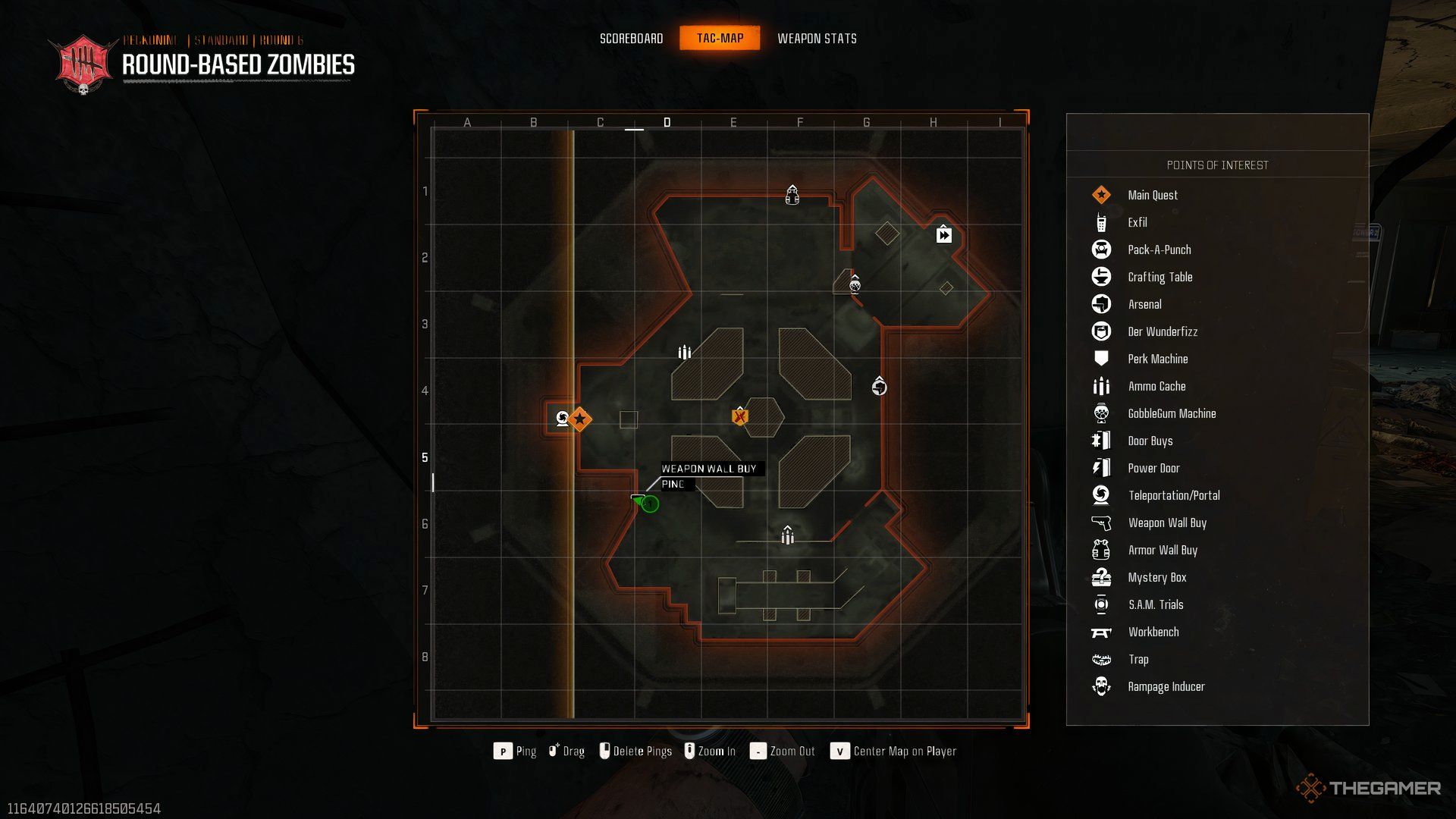 The player at the AK 74 Wall Buy's postion which is highlighted on the map of Call of Duty: Black Ops 6 Zombies.
