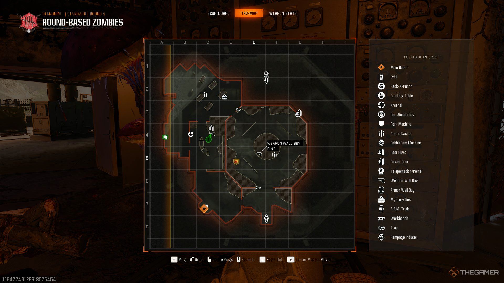 The player's postion highlighted on the map of Call of Duty: Black Ops 6 Zombies with the ASG Shotgun.